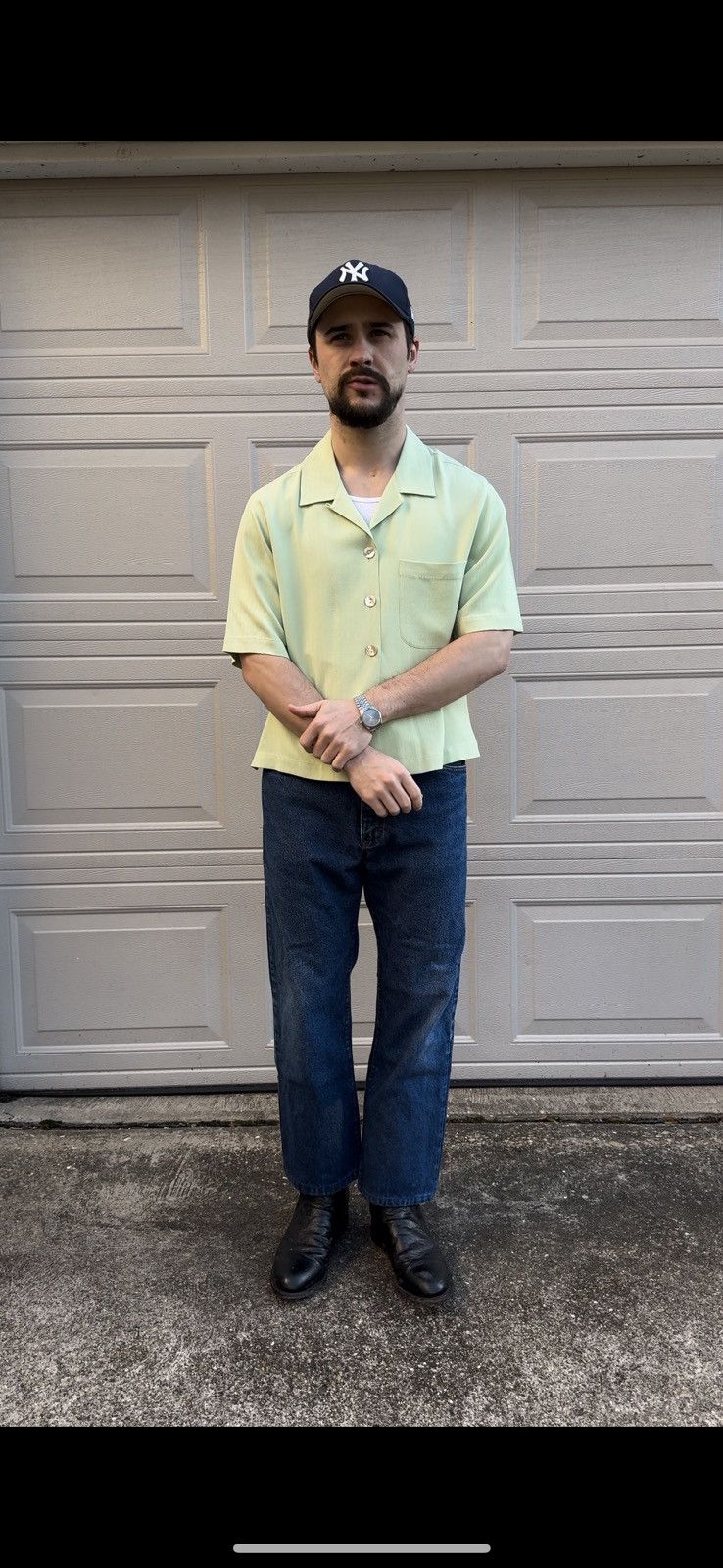 Vintage Vintage Silk Cropped Camp Collar Shirt Bowling Boxy Size US M / EU 48-50 / 2 - 7 Thumbnail