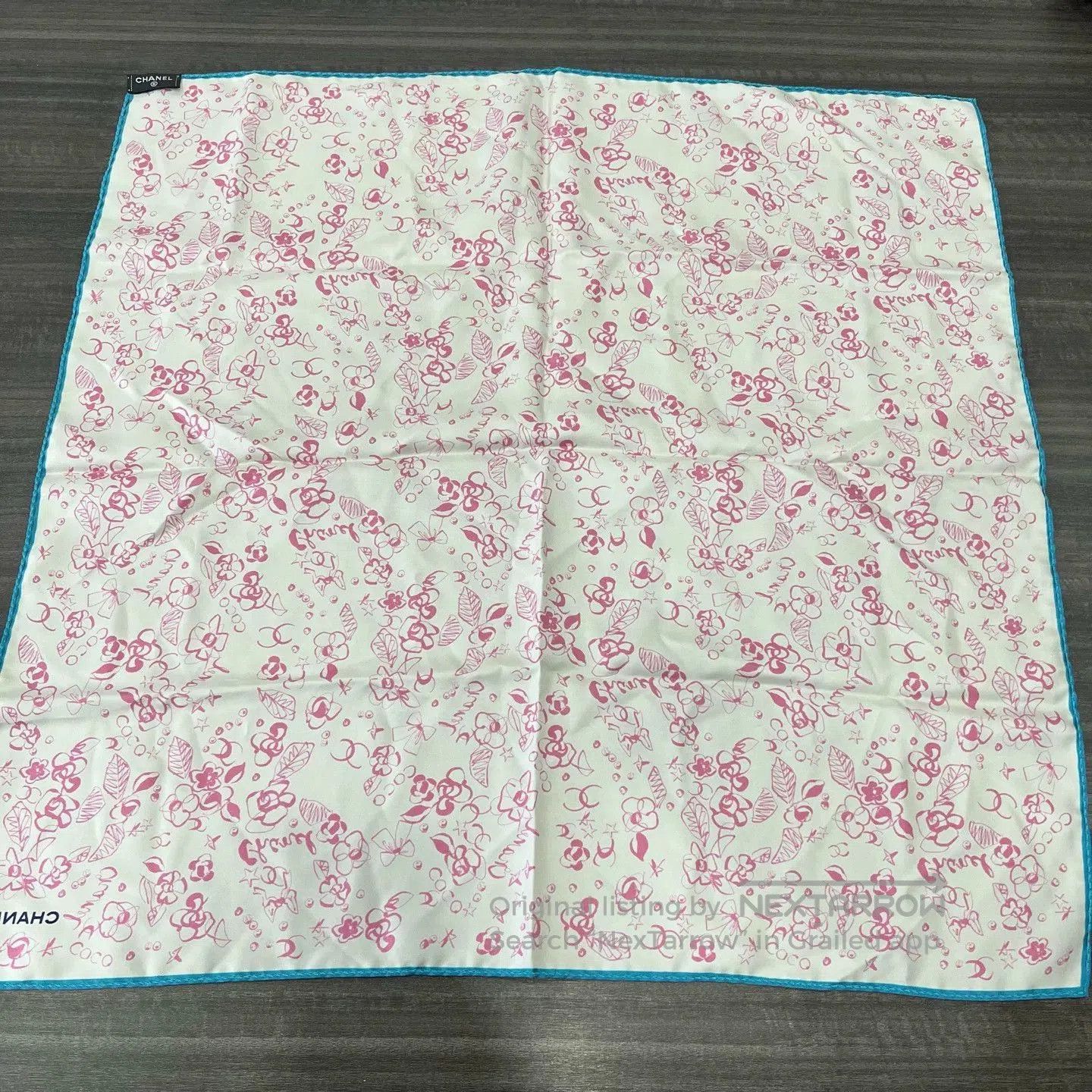Chanel Chanel Pink Floral Silk Scarf. Size ONE SIZE - 3 Thumbnail