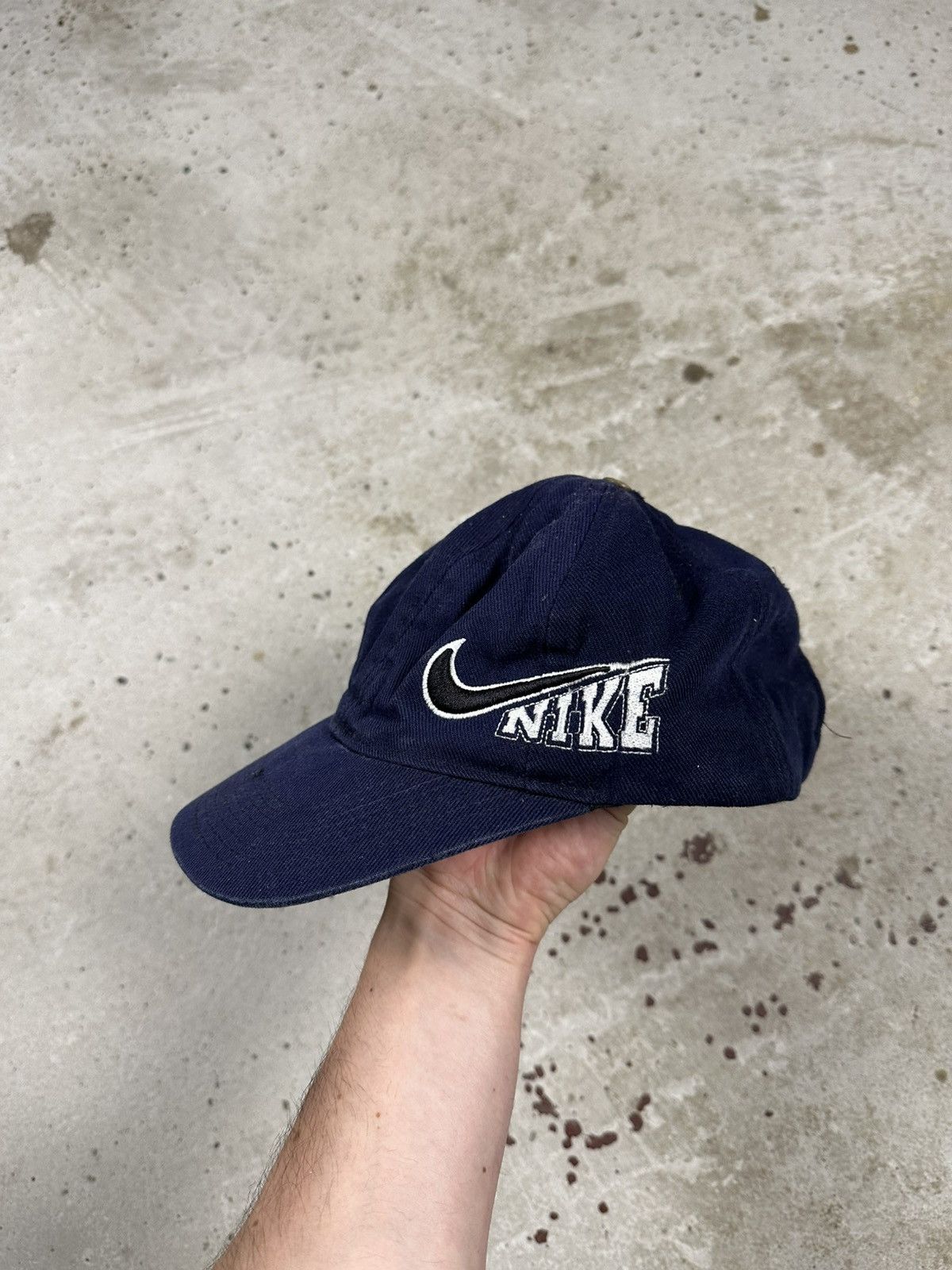 Nike Vintage 90s Nike Multi Logo Navy Hat Boot rare Size ONE SIZE - 3 Thumbnail