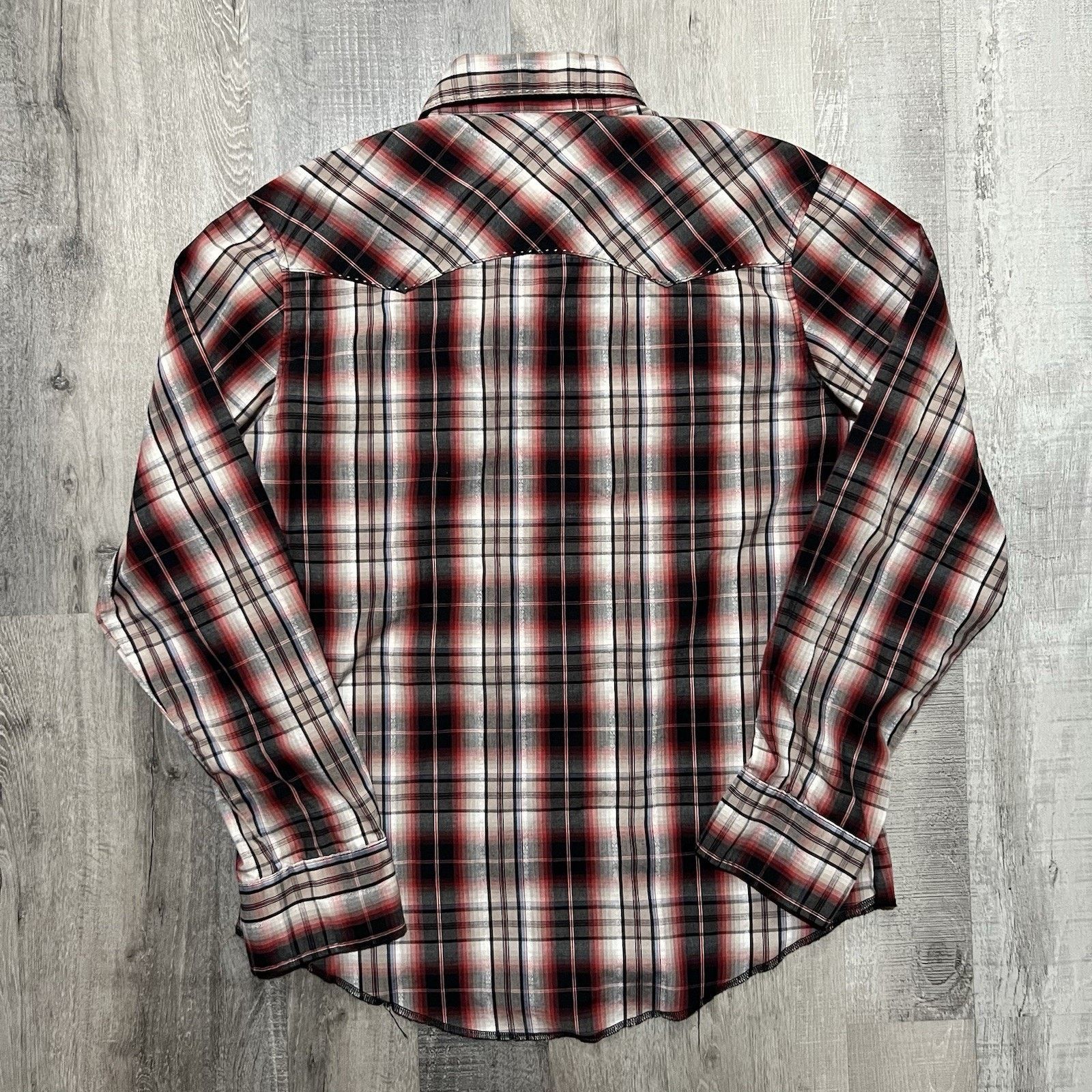 Wrangler Wrangler Black/Red Western Pearl Snap Stitched Plaid M Size US M / EU 48-50 / 2 - 2 Thumbnail