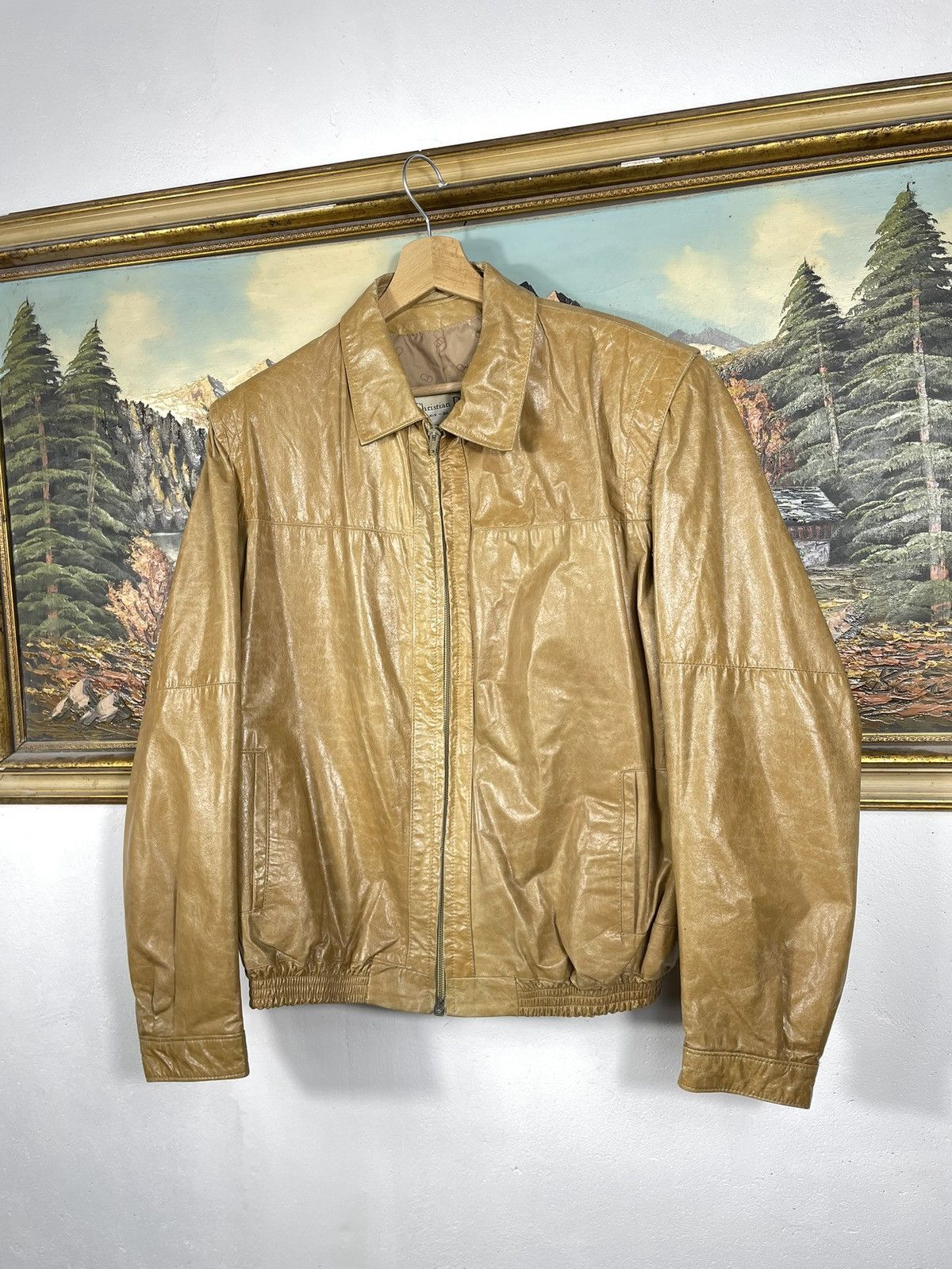 Christian Dior Leather Jacket Bomber Vintage 90s Oversize