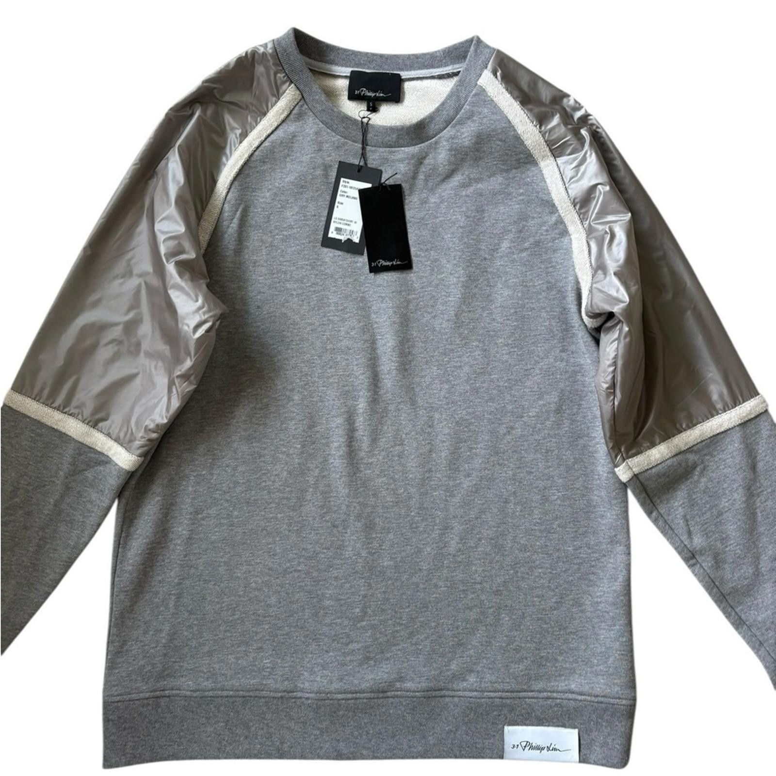 3.1 Phillip Lim 3.1 Phillip Lim Grey Melange Sweatshirt Nylon Combo Sleeves Size US S / EU 44-46 / 1 - 5 Thumbnail