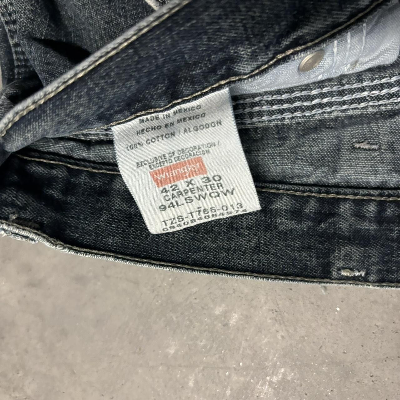 Japanese Brand × Vintage Crazy Vintage Y2K/2000s Baggy Grunge Dark Wash Skater Carpenter Denim Jeans! Size US 42 / EU 58 - 8 Thumbnail