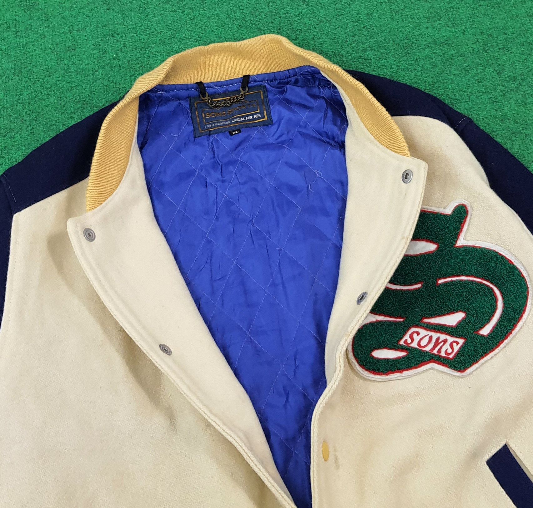 Vintage Vintage Varsity SONS Custom Skull Logo Jacket C275N25 Size US XL / EU 56 / 4 - 4 Thumbnail