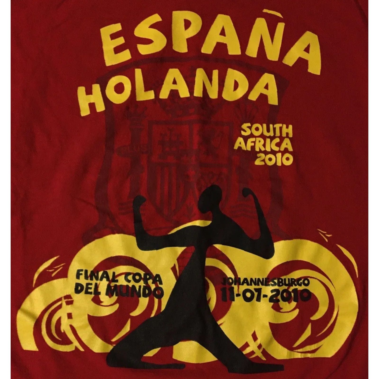Vintage VINTAGE World Cup 2010 Finals Netherlands Vs Spain Shirt XL Football FIFA Red Men T-Shirt USA 80s 90s Retro Sports Team Soccer Size US XL / EU 56 / 4 - 2 Thumbnail