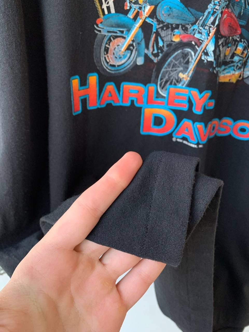 Harley Davidson × Vintage Vintage 1991 Harley Davidson Born In The USA Eagle T-shirt Size US XL / EU 56 / 4 - 8 Thumbnail