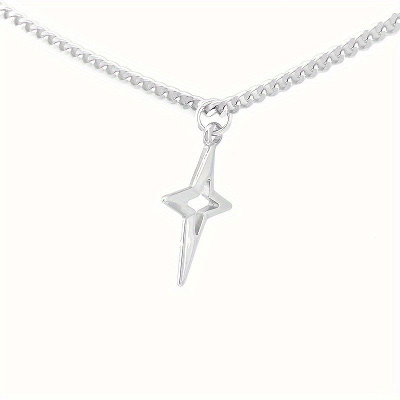 Vintage Cross Star Shape Pendant Necklace Size ONE SIZE - 3 Thumbnail