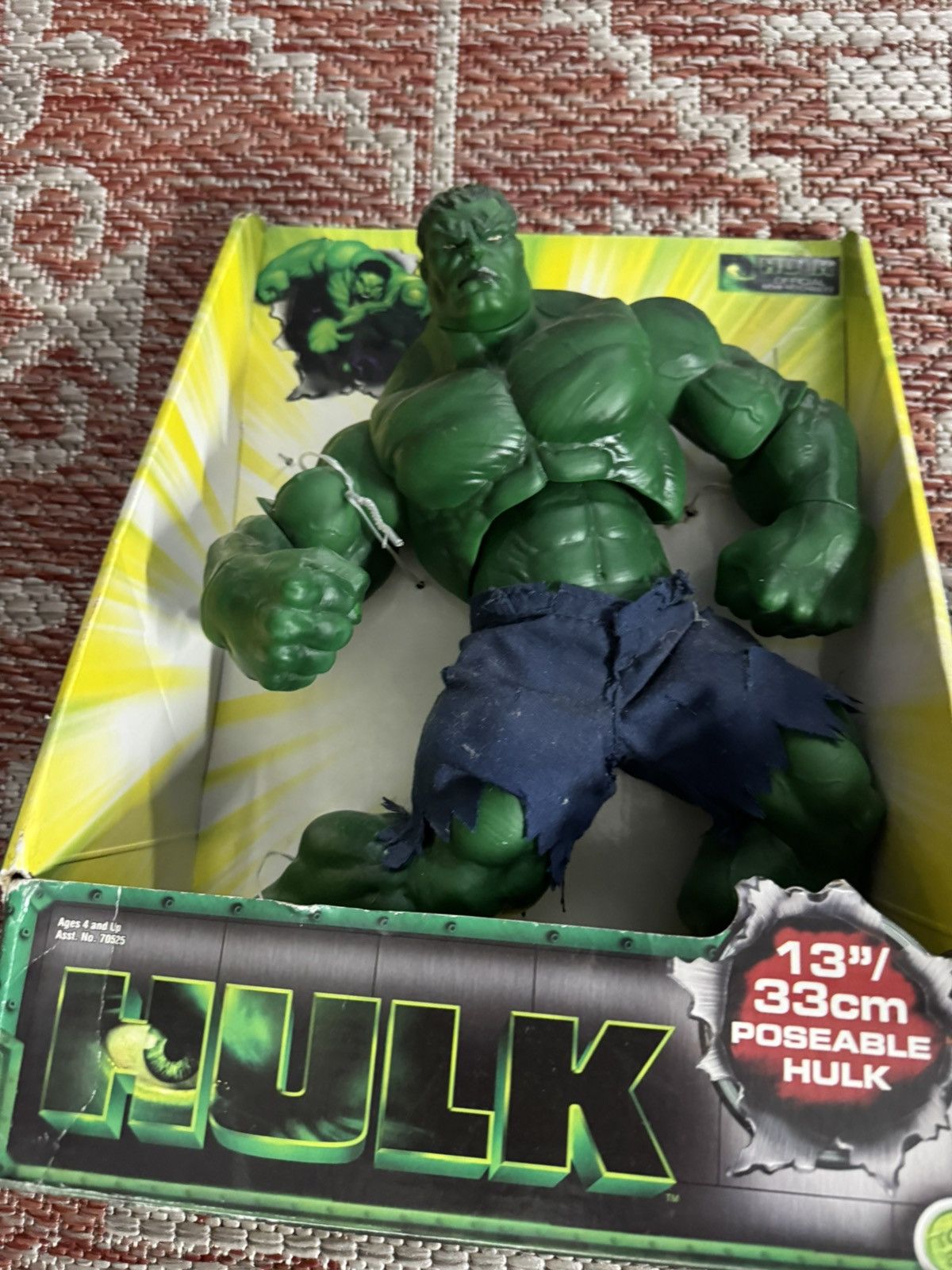 Marvel Comics Vintage 2003 Toy Biz 13 In Poseable HULK Movie Action Figure Size ONE SIZE - 2 Thumbnail