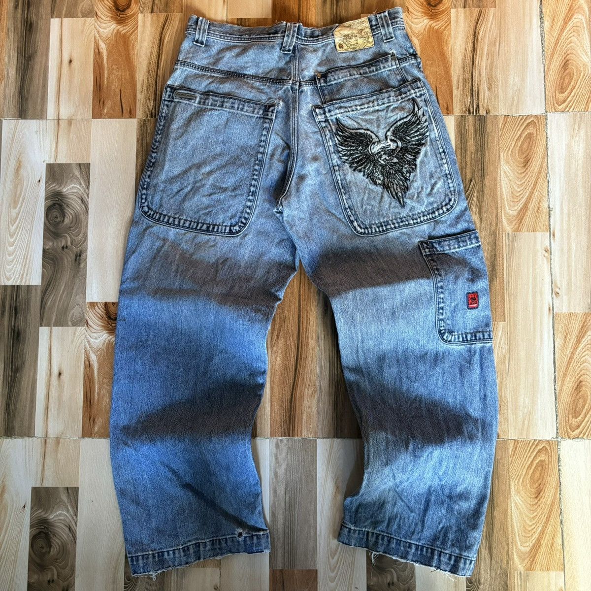 image of Crazy Vintage 90's Jnco Eagle Baggy Jeans in Blue, Men's (Size 33)