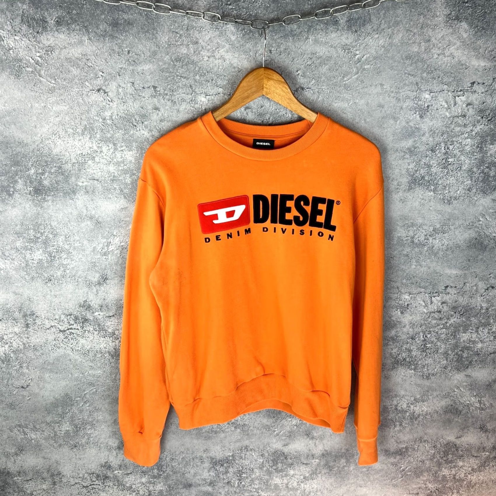 Diesel Diesel Sweatshirt Orange Logo Cotton Size 14 Womens Pullover Classic Bold Design Size XL / US 12-14 / IT 48-50 - 2 Thumbnail