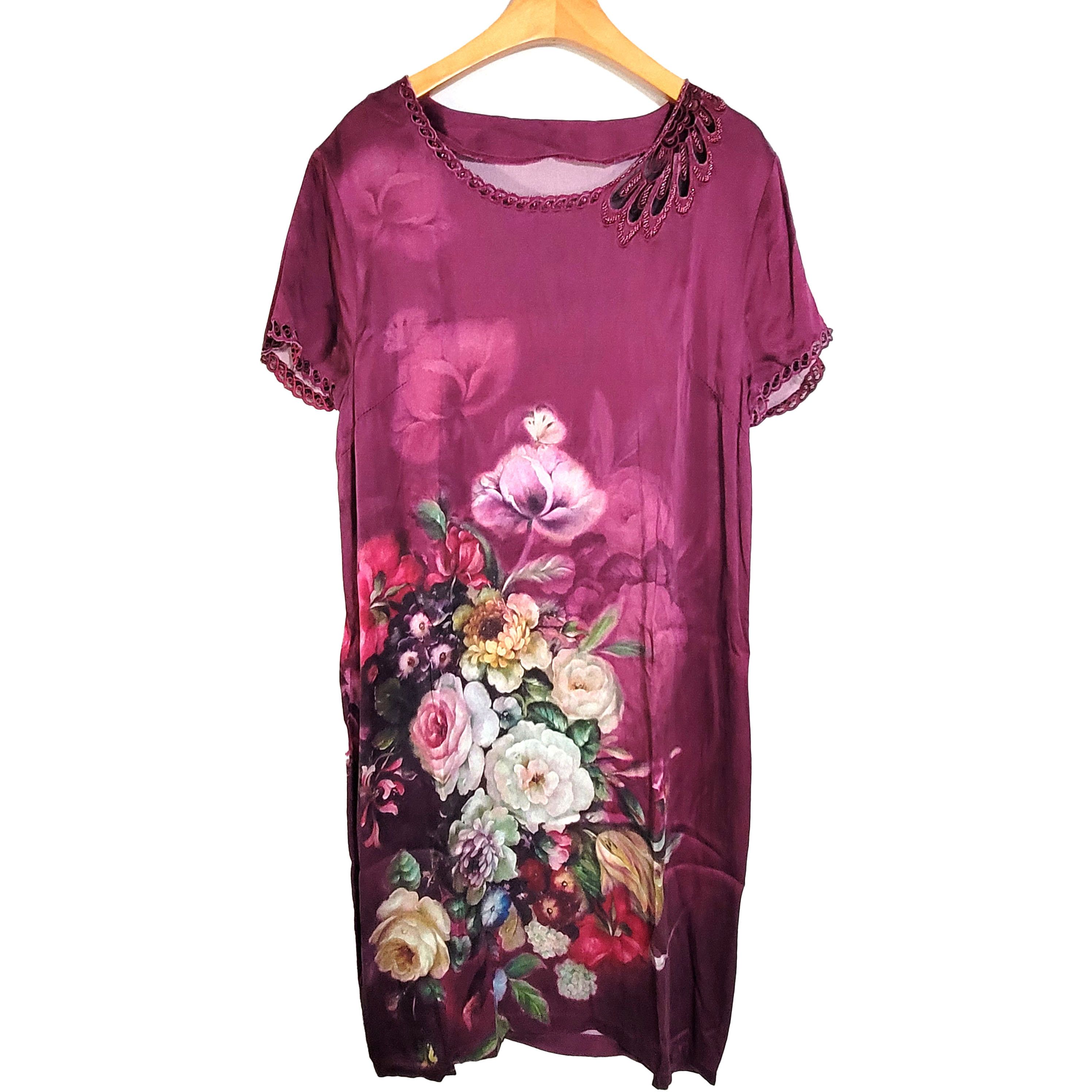 Other Women's Silk Size S Short Sleeve Satin Dress SBK128 Size S / US 4 / IT 40 - 1 Thumbnail