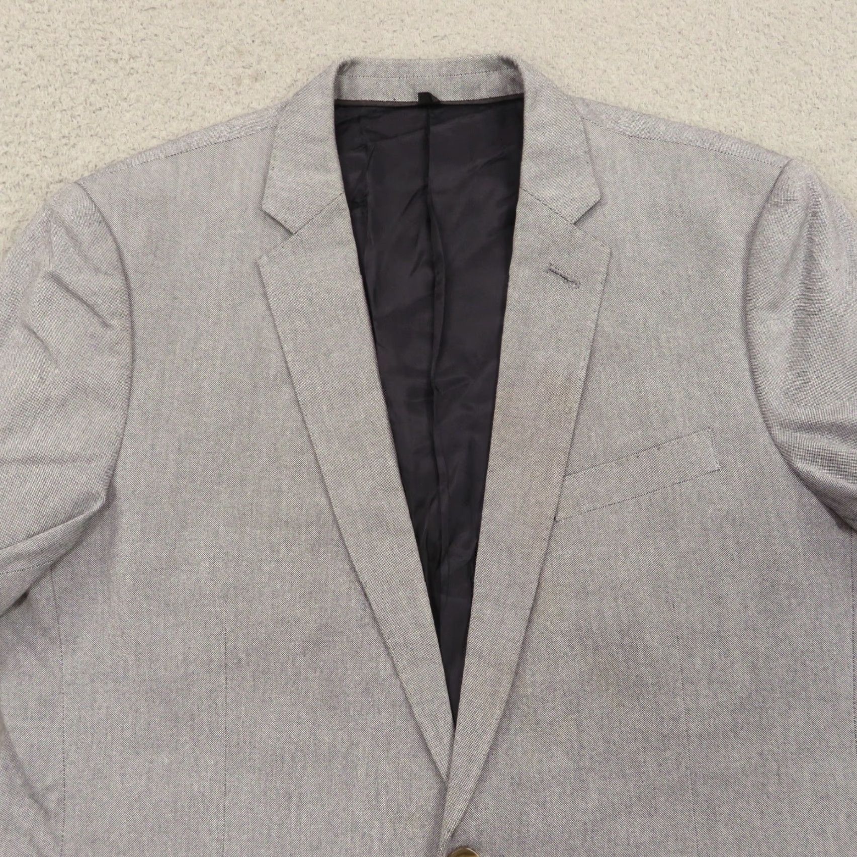 J.Crew J.CREW Blazer 42R Ludlow Carpini Cotton Chambray Grey Blue Sport Coat Jacket Men Size 42R - 7 Thumbnail