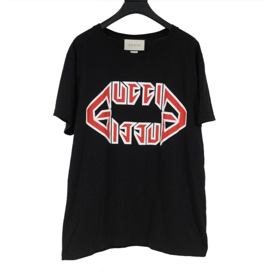 Gucci Metal Logo T Shirt Black Red White Size US M / EU 48-50 / 2 - 1 Thumbnail