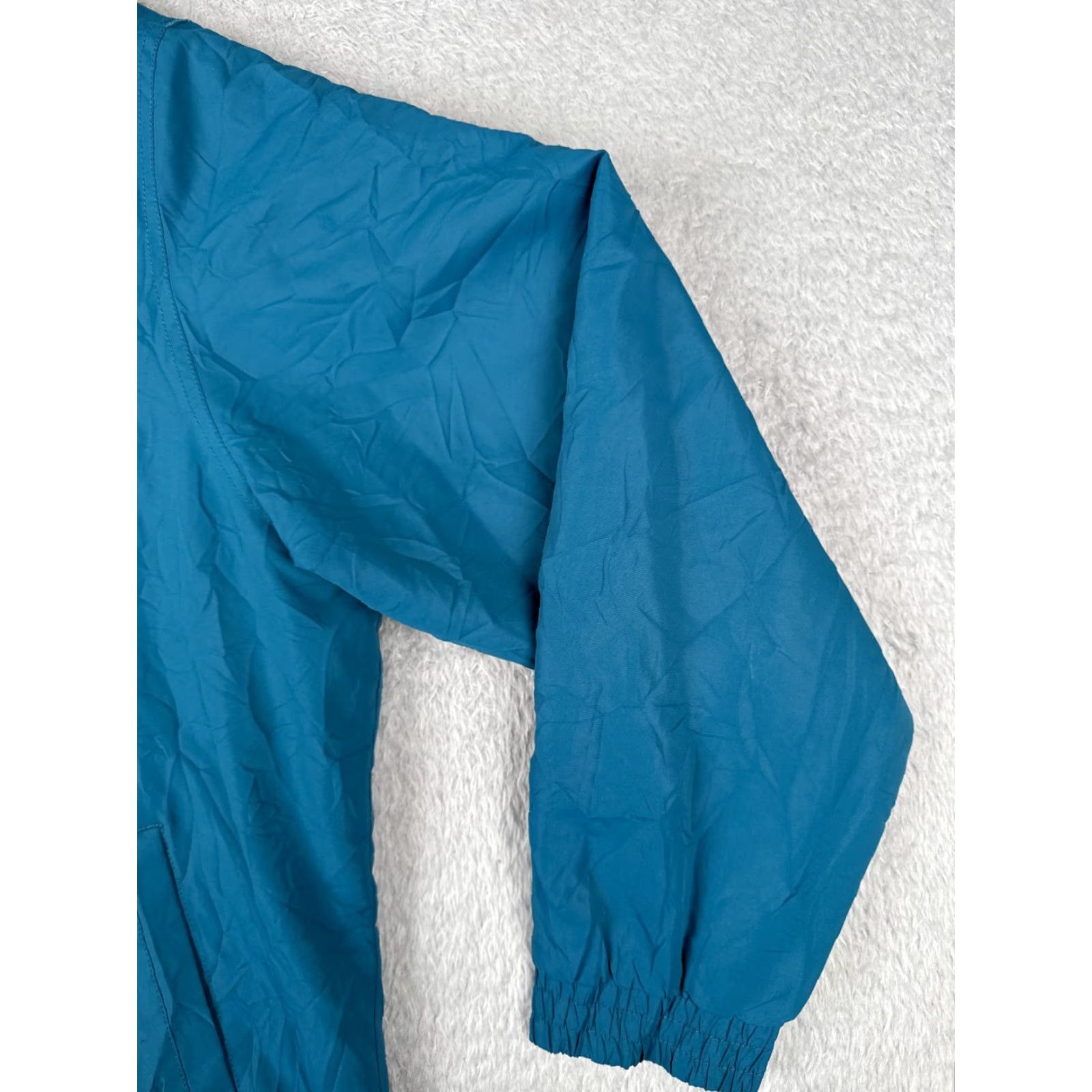 Vintage Cabelas Windbreaker Jacket Womens 2XL Blue Full Zip Fleece Lined Mock Neck Size 2XL Regular Fit Size XXL / US 16-18 / IT 52-54 - 2 Thumbnail