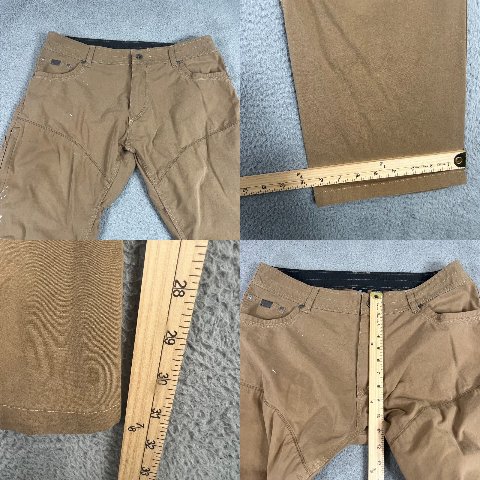 Vintage KUHL Konfidant Air Hiking Pants Mens 36x32 Beige Regular Fit Comfort Pockets Size US 36 / EU 52 - 8 Thumbnail