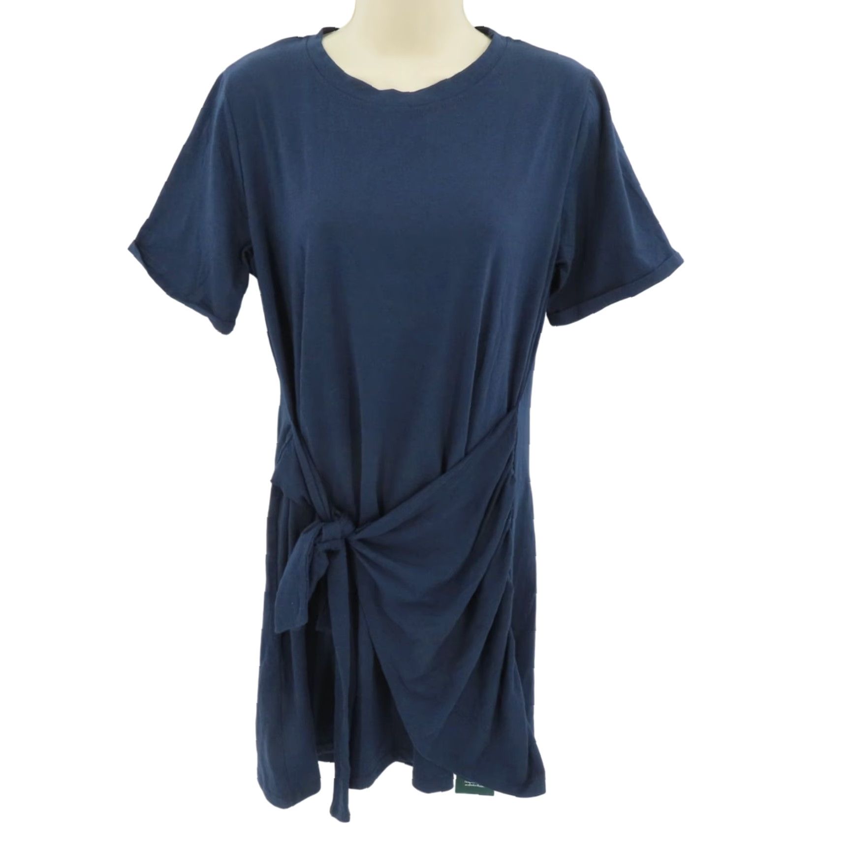 Vintage Halara Womens XL Everyday Tie Knot Ruched Mini Chill Dress Belle Solid Blue NEW Shirt Dress Womens XL Blue Belle Solid New Size XL / US 12-14 / IT 48-50 - 2 Thumbnail