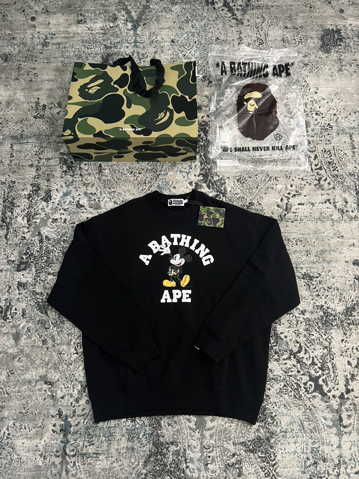 Bape BAPE x Disney Mickey Mouse Crewneck Sweater | Grailed
