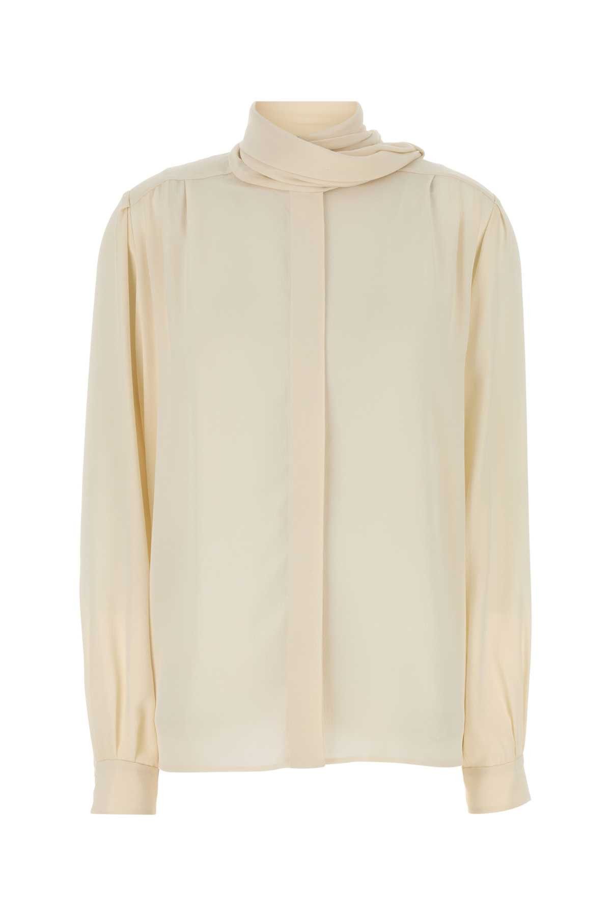Prada Ivory Silk Shirt Size L / US 10 / IT 46 - 1 Thumbnail