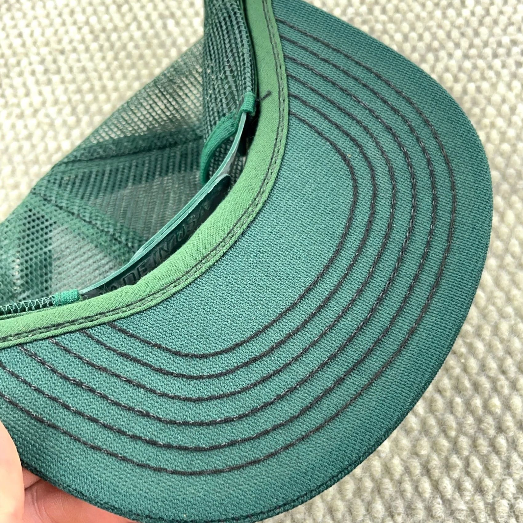 Roper VINTAGE Straub Beer Trucker Hat Cap Made In USA 80s 90s Snapback Rope Puffy Green Mens Adjustable Size ONE SIZE - 6 Thumbnail