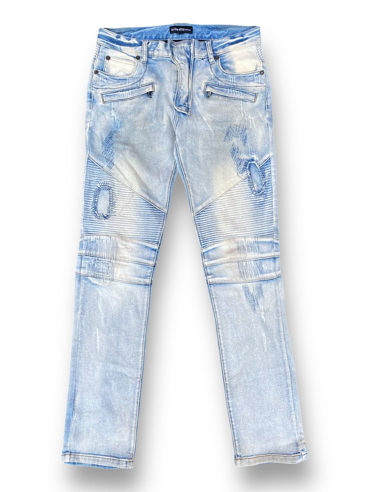 In The Attic Vintage In The Attic Biker Denim Pants Jeans. #D8 Size US 32 / EU 48 - 1 Thumbnail
