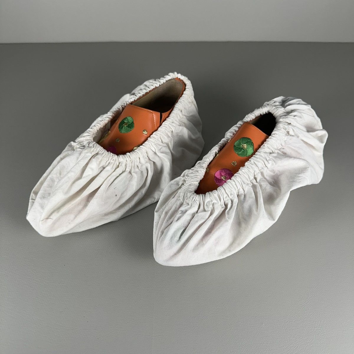 Comme des Garcons rare Comme des Garcons Embroidered Flowers Orange Loafers Size US 6.5 / IT 36.5 - 10 Thumbnail