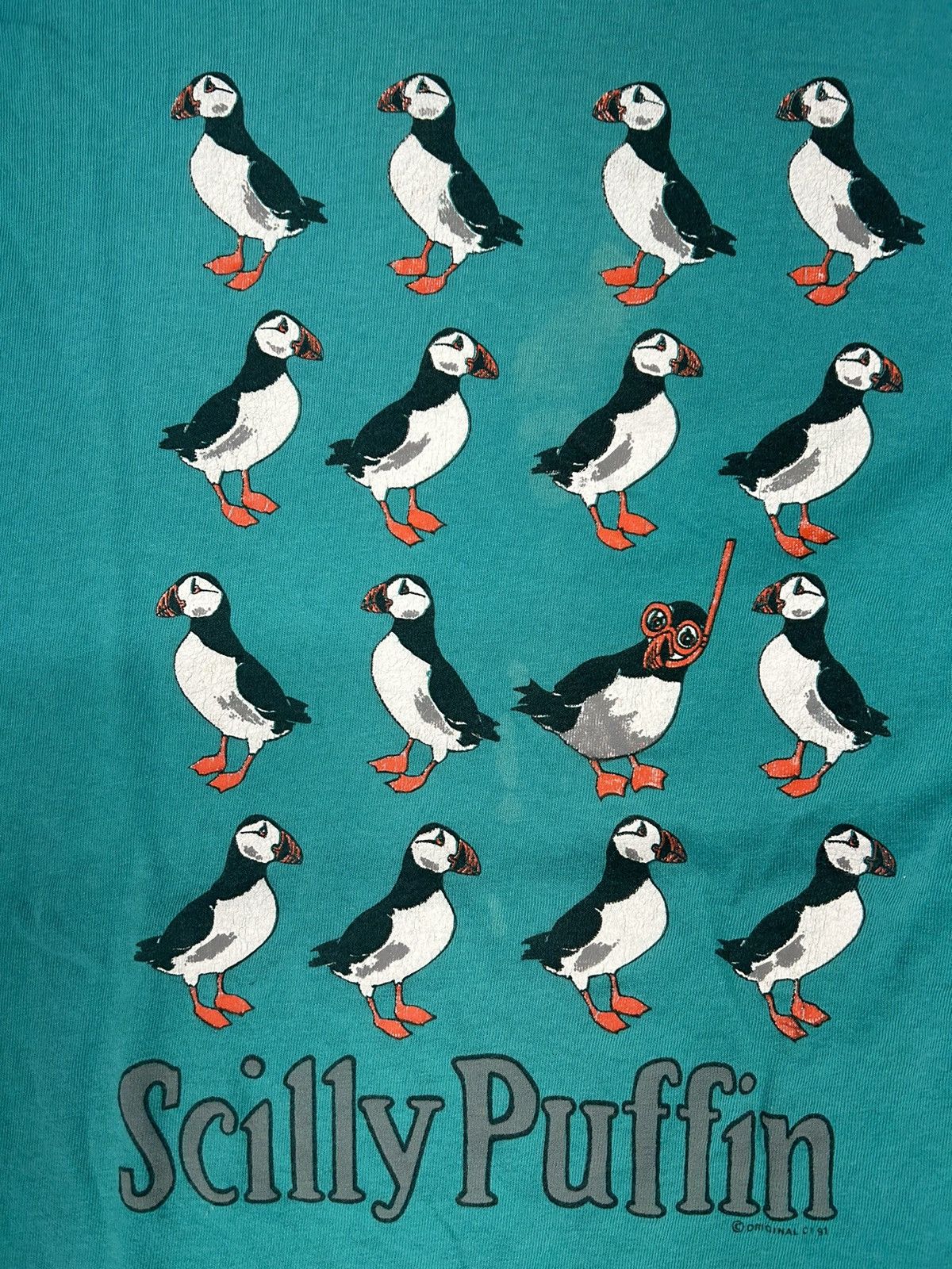 Vintage Crazy Vintage 90s Essential Puffin Animal Humor Tee Shirt Size US M / EU 48-50 / 2 - 2 Thumbnail