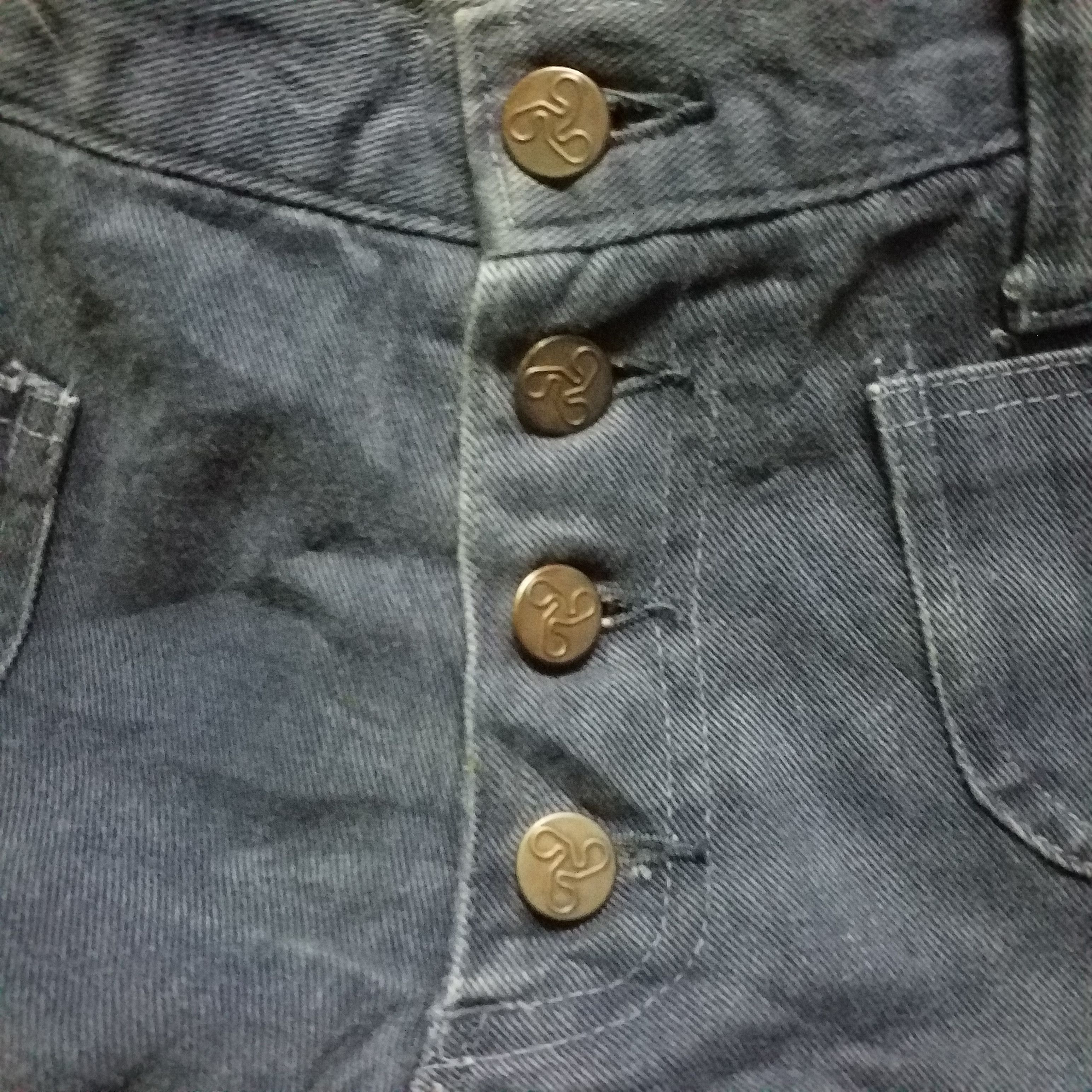 Japanese Brand BUSH PANT FLARE BUTTON SHOW UP DENIM JEANS Size 29" - 4 Thumbnail