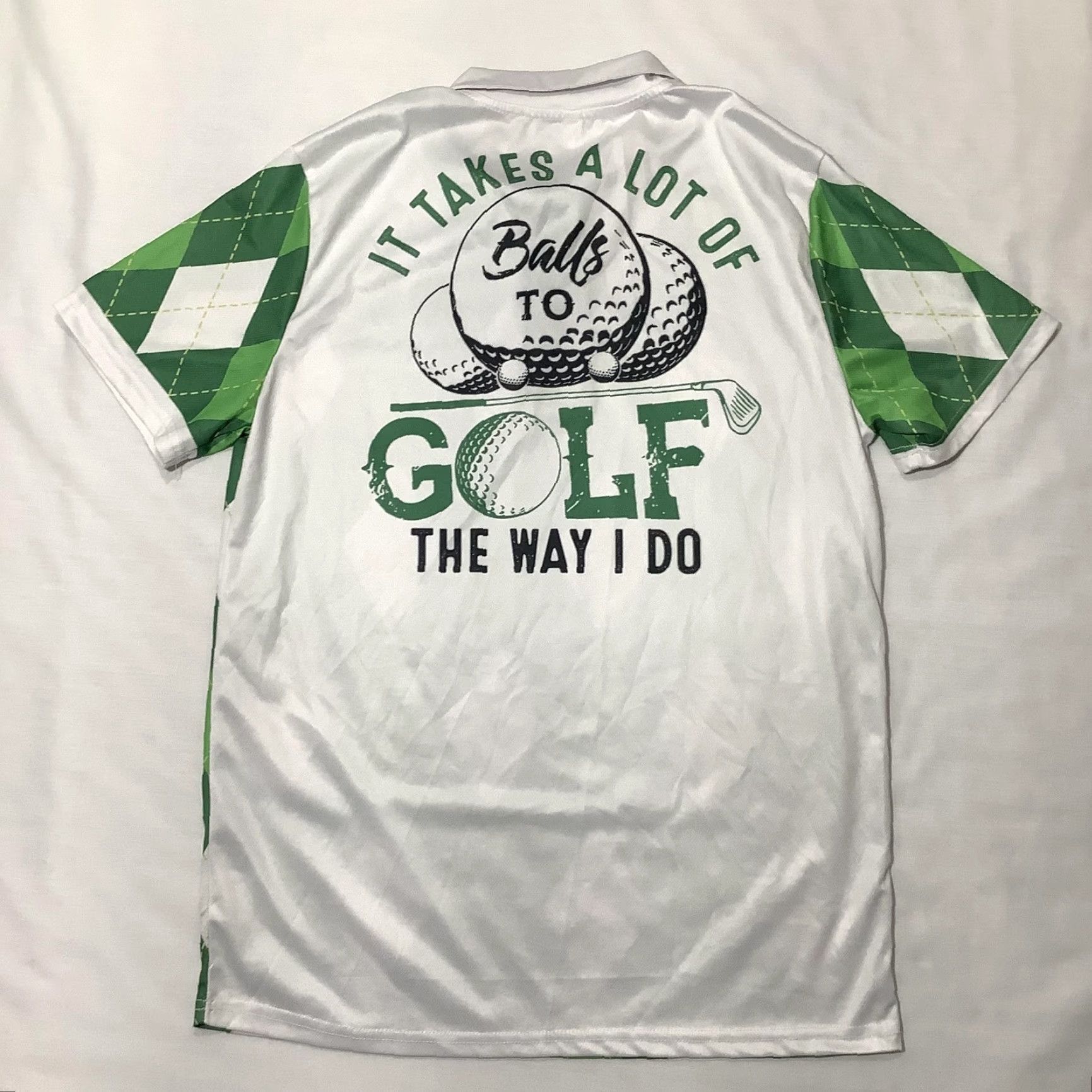 Vintage Pagymo Polo Shirt Mens M Green Argyle Golf Funny Slogan Graphic Size US M / EU 48-50 / 2 - 5 Thumbnail