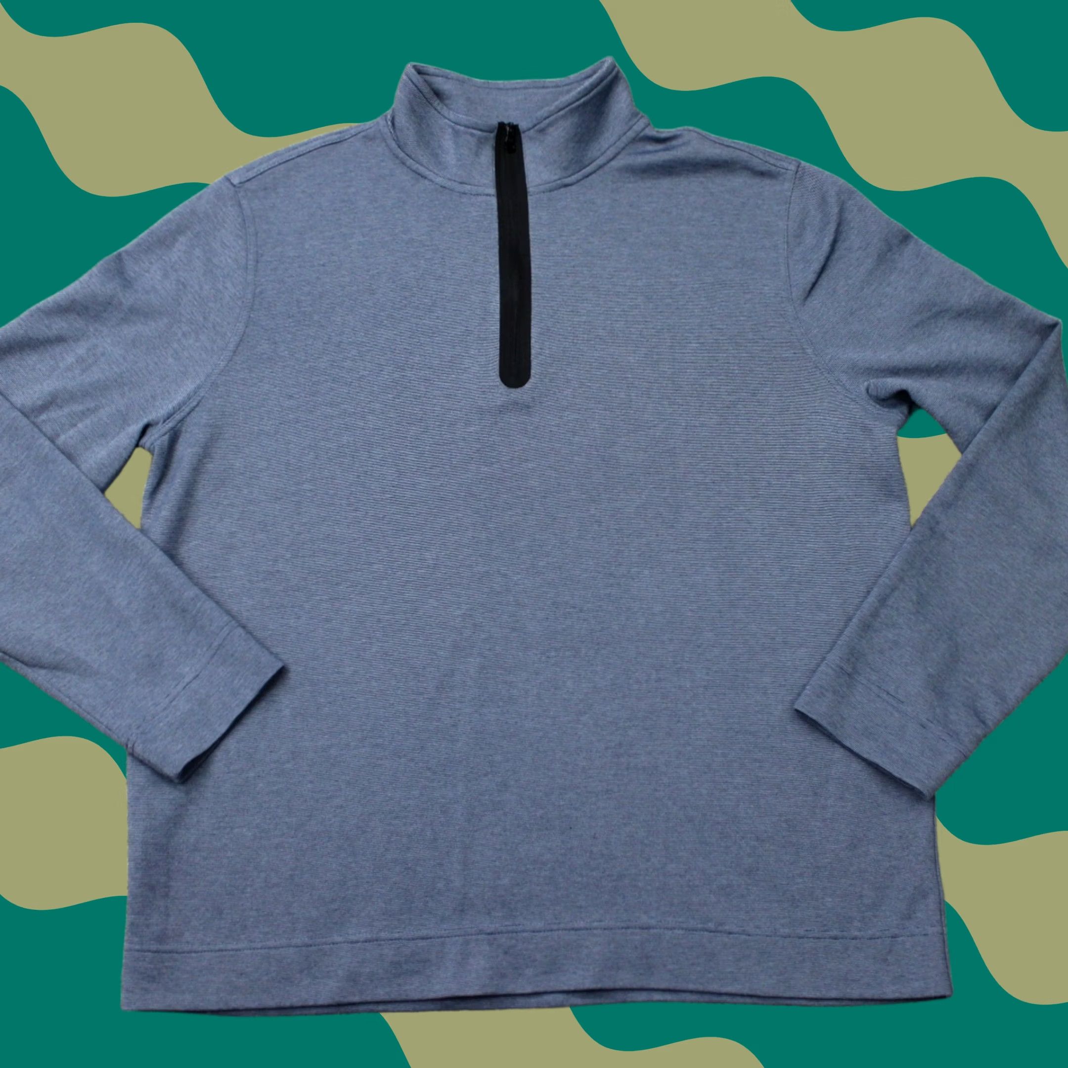 Banana Republic Banana Republic Sweatshirt Mens XL Blue 1/4 Zip Cotton/Polyester Pullover Size US XL / EU 56 / 4 - 1 Thumbnail