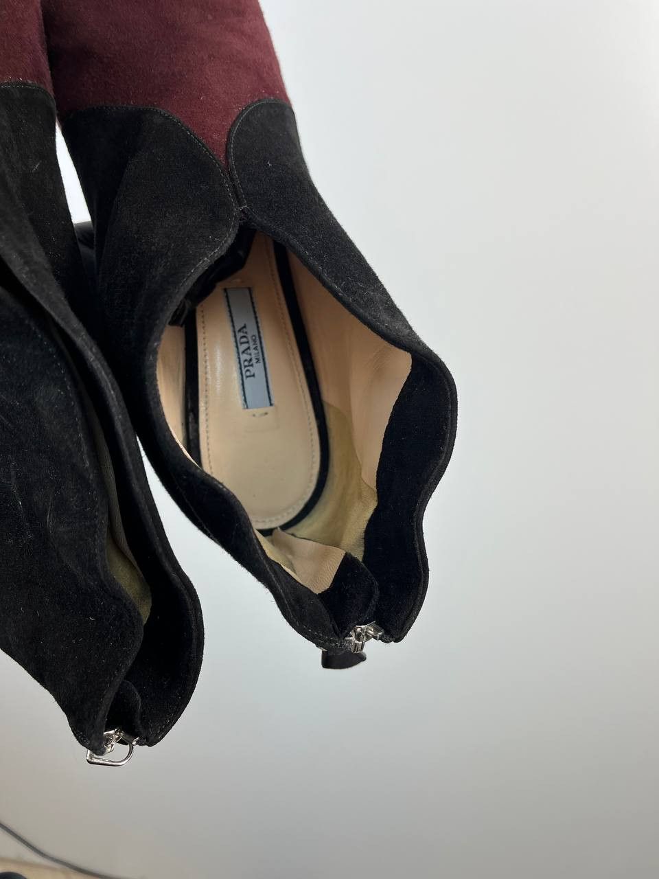 Prada Prada Black Suede Pointed Toe Heels Booties Size 39.5 Size US 9.5 / IT 39.5 - 2 Thumbnail