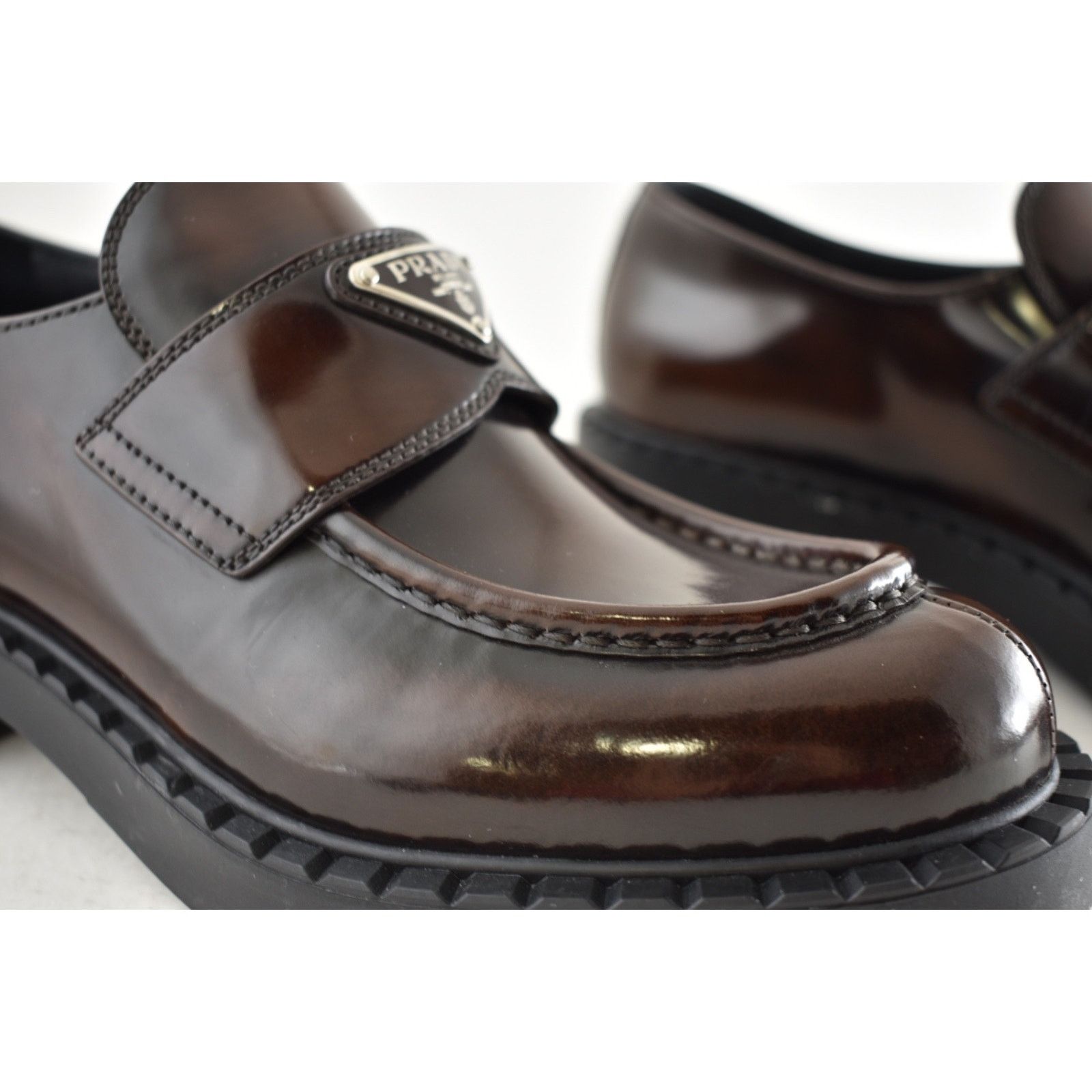 Prada Prada Triangle Logo Fume Brown Black Platform Loafer 41.5 Size US 8.5 / EU 41-42 - 6 Thumbnail