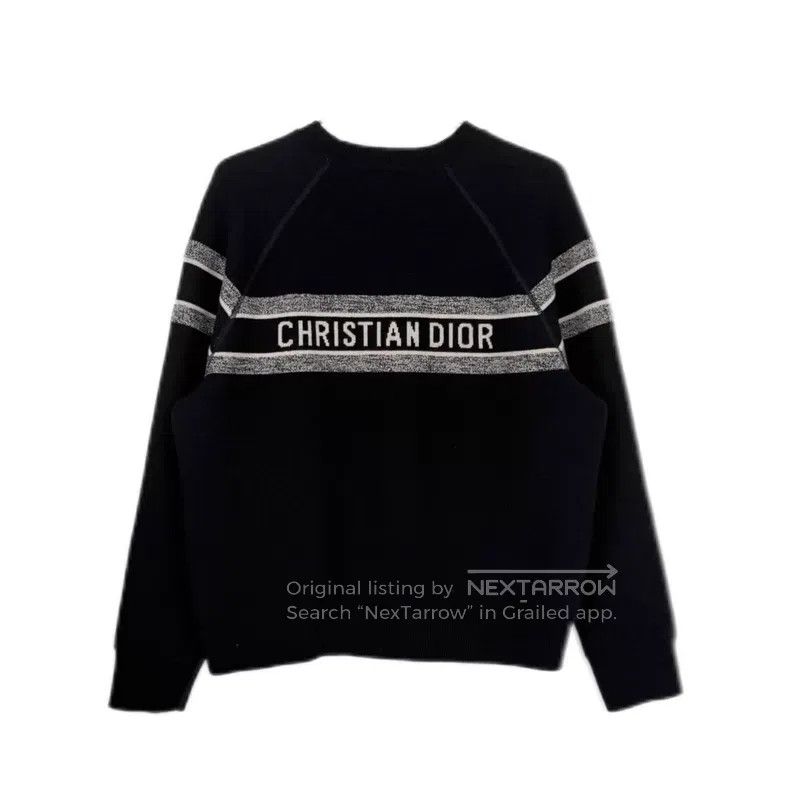 Dior Dior Dark blue classic logo cashmere sweater Size S / US 4 / IT 40 - 2 Thumbnail