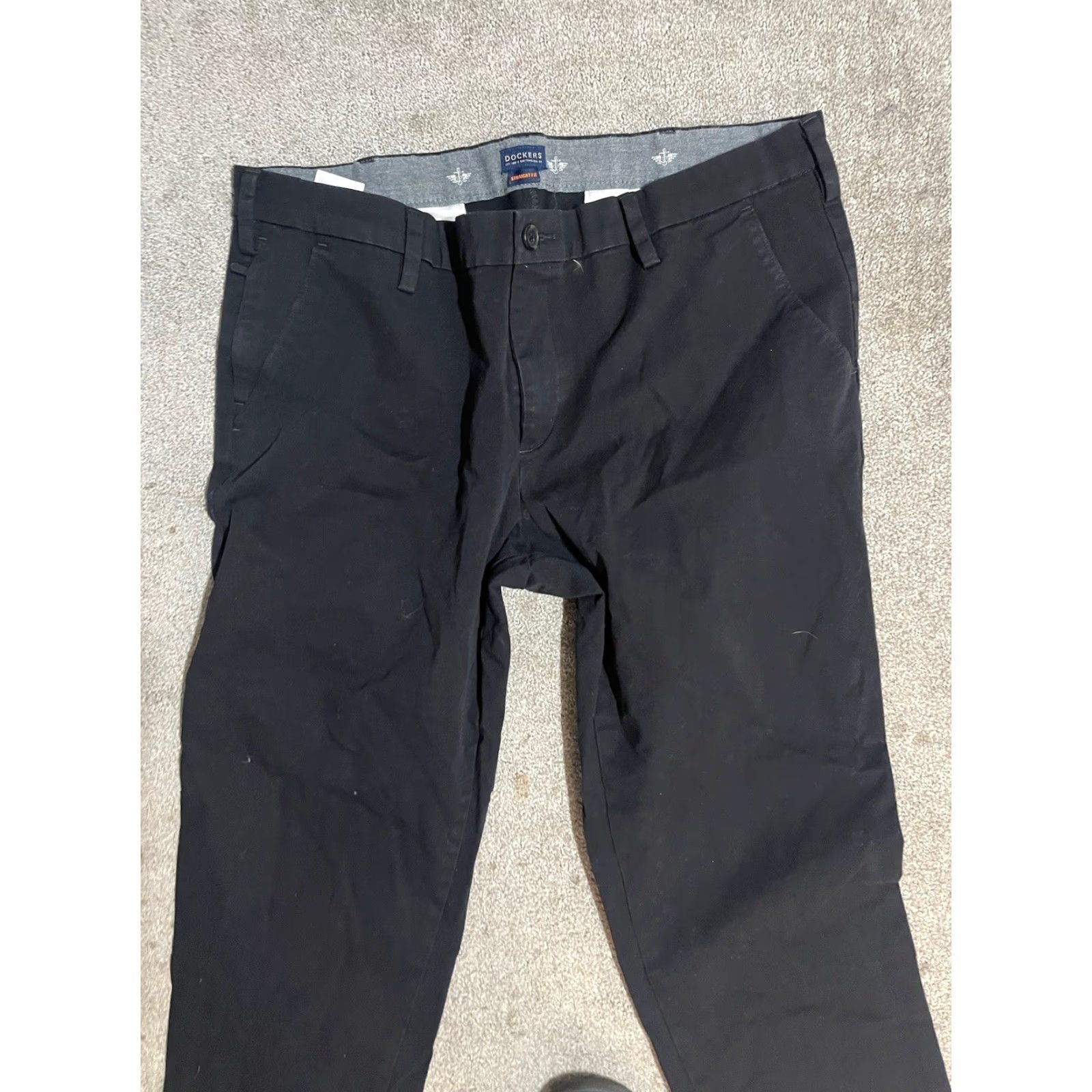 Dockers DOCKERS Pants Mens Size 40x30 Black Chino Flat Front Straight Fit Size US 40 / EU 56 - 3 Thumbnail