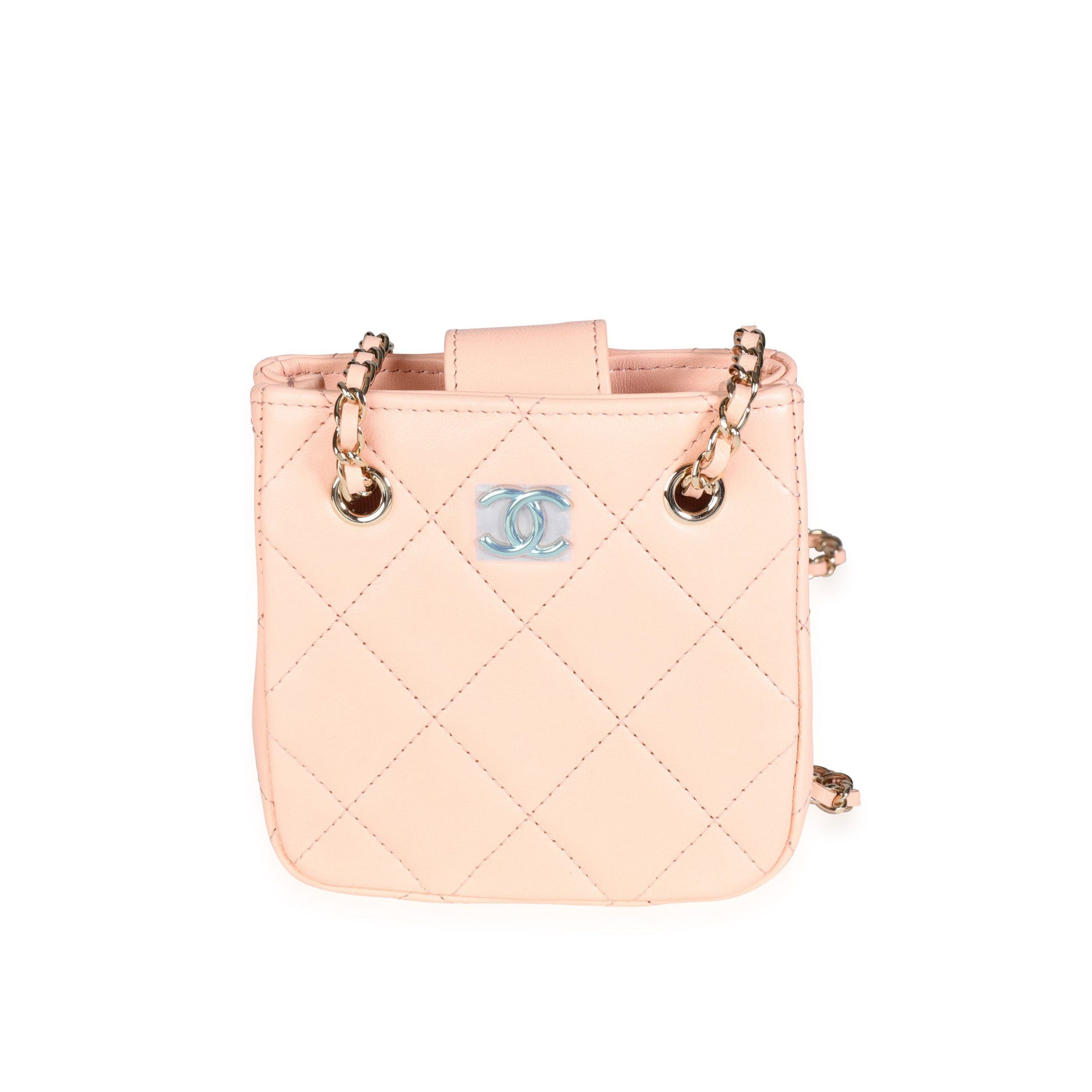 Chanel Pink Quilted Lambskin Tiny Shopping Bag