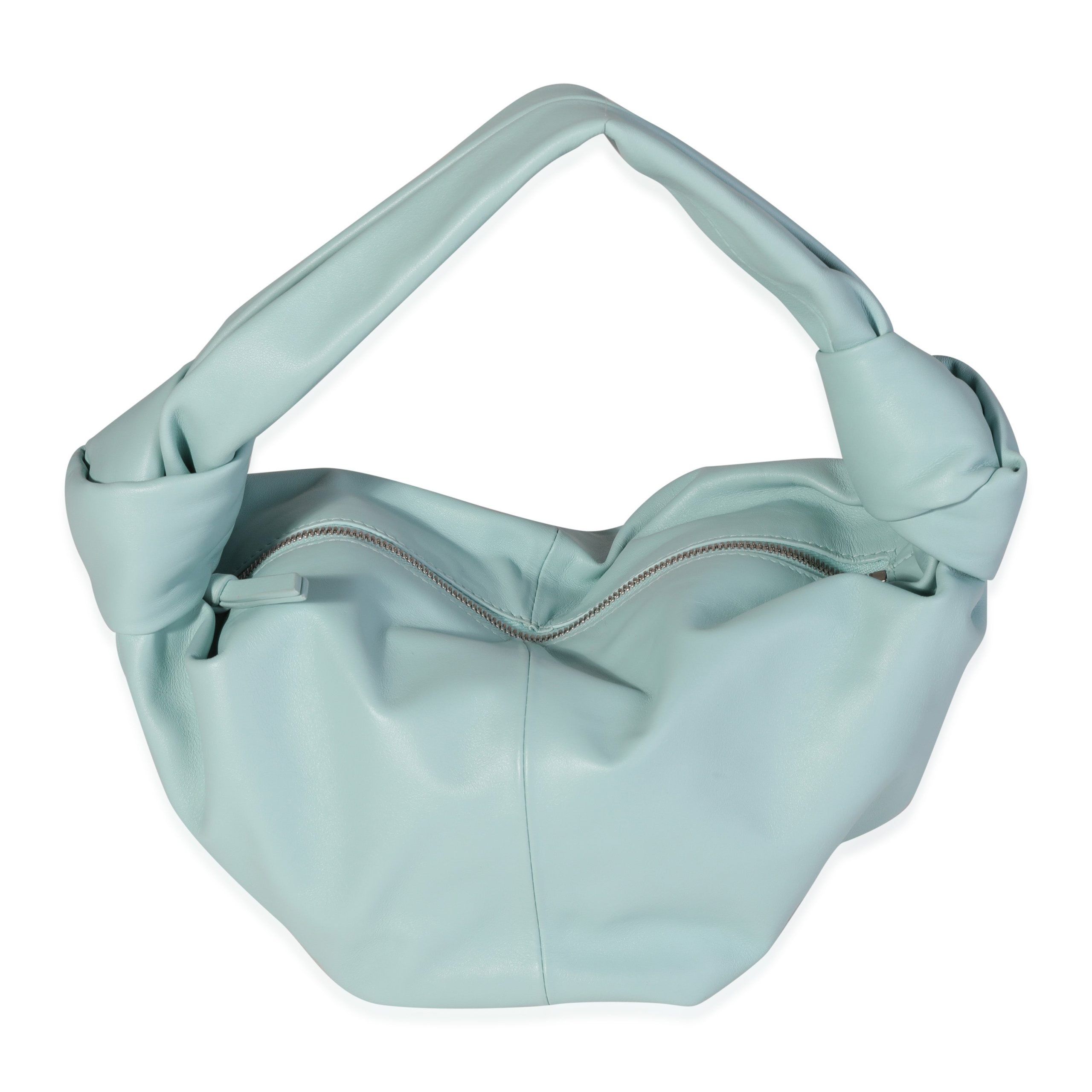 image of Bottega Veneta Spearmint Leather Double Knot Bag in Green, Women's