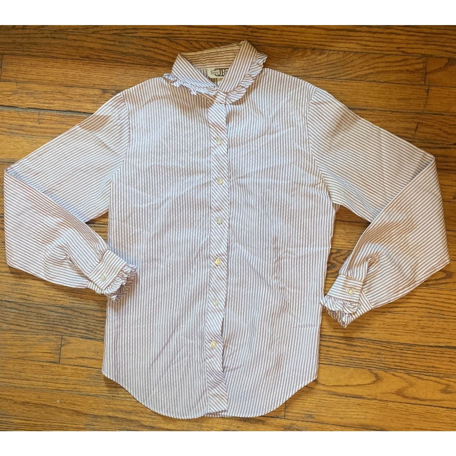 Sears VTG Sears Ruffle Top Women’s Junior 7 Button Shirt Burgundy Size S / US 4 / IT 40 - 1 Thumbnail