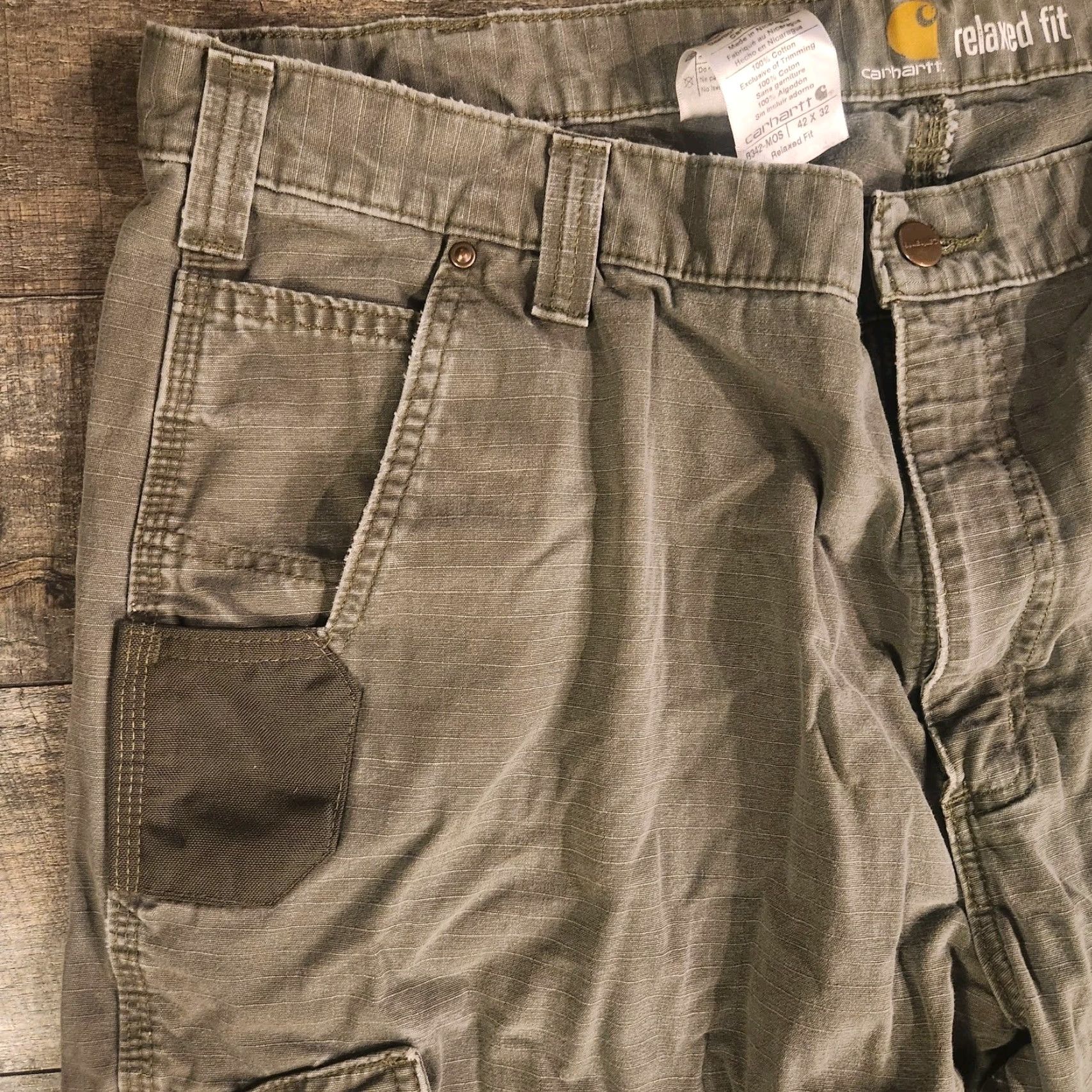 Carhartt Carhartt Pants Mens 42x32 Canvas Cargo Relaxed Ripstop Double Knee Carpenter Pants Mens 42x32 Gray Cotton Cargo Workwear USA Outdoor Size US 42 / EU 58 - 6 Thumbnail