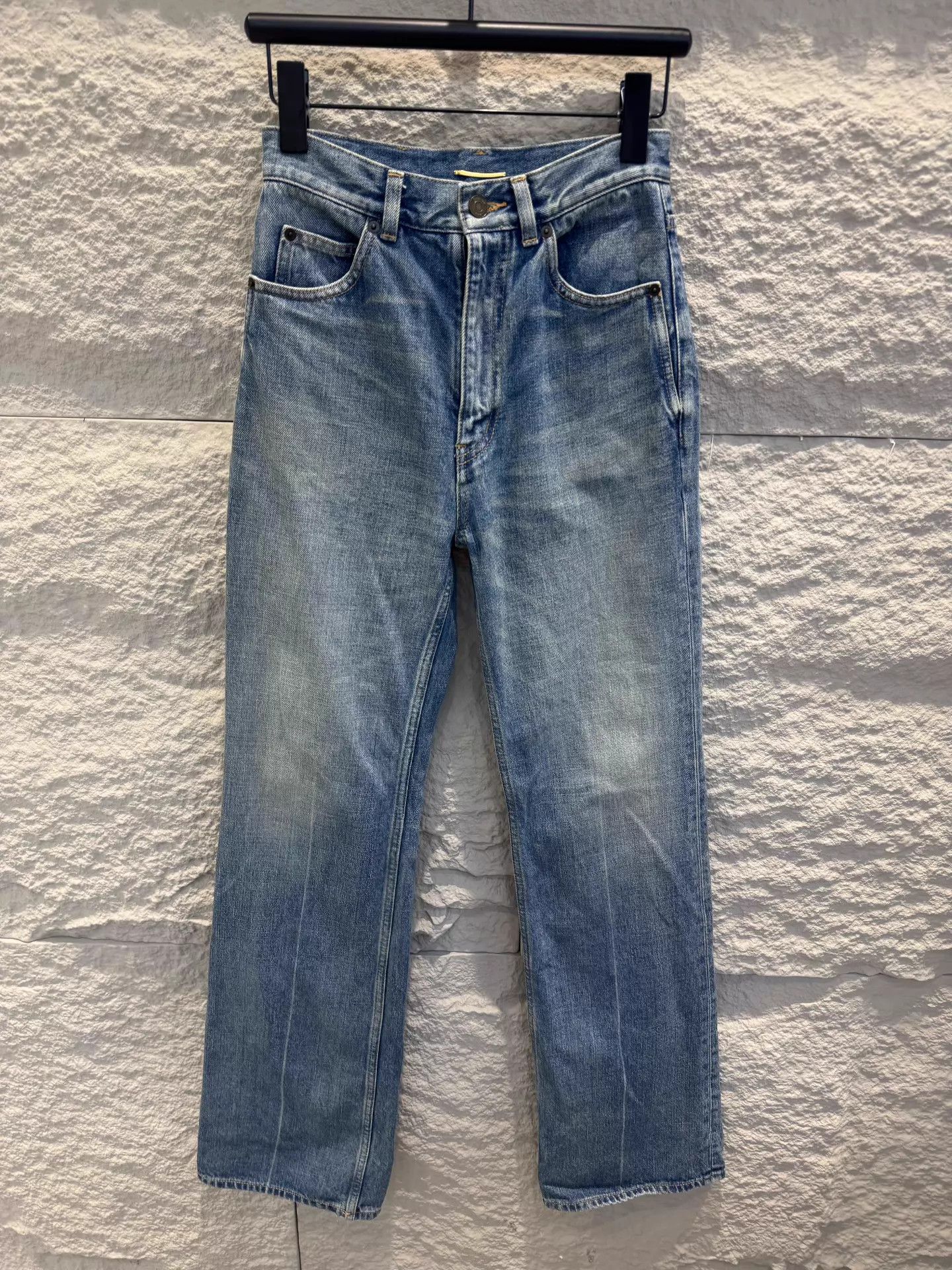 Saint Laurent Paris SAINT LAURENT Women's Light Blue High-Waist Flared Jeans Size 26" / US 2 / IT 38 - 1 Thumbnail