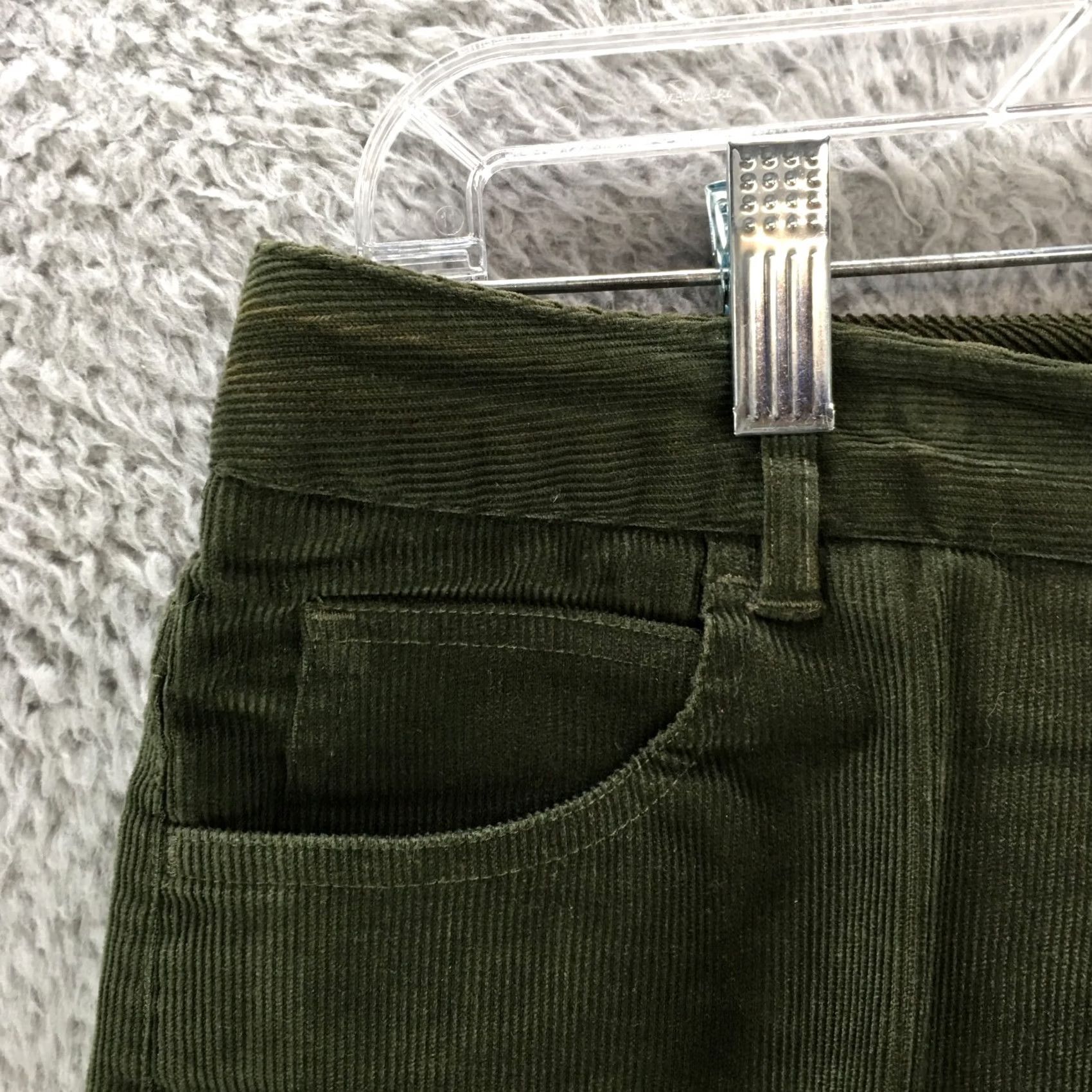 Vintage Appleseed's Straight Leg Corduroy Pants Womens 8P Green HI-Rise Zip Fly Button Size 30" / US 8 / IT 44 - 3 Thumbnail