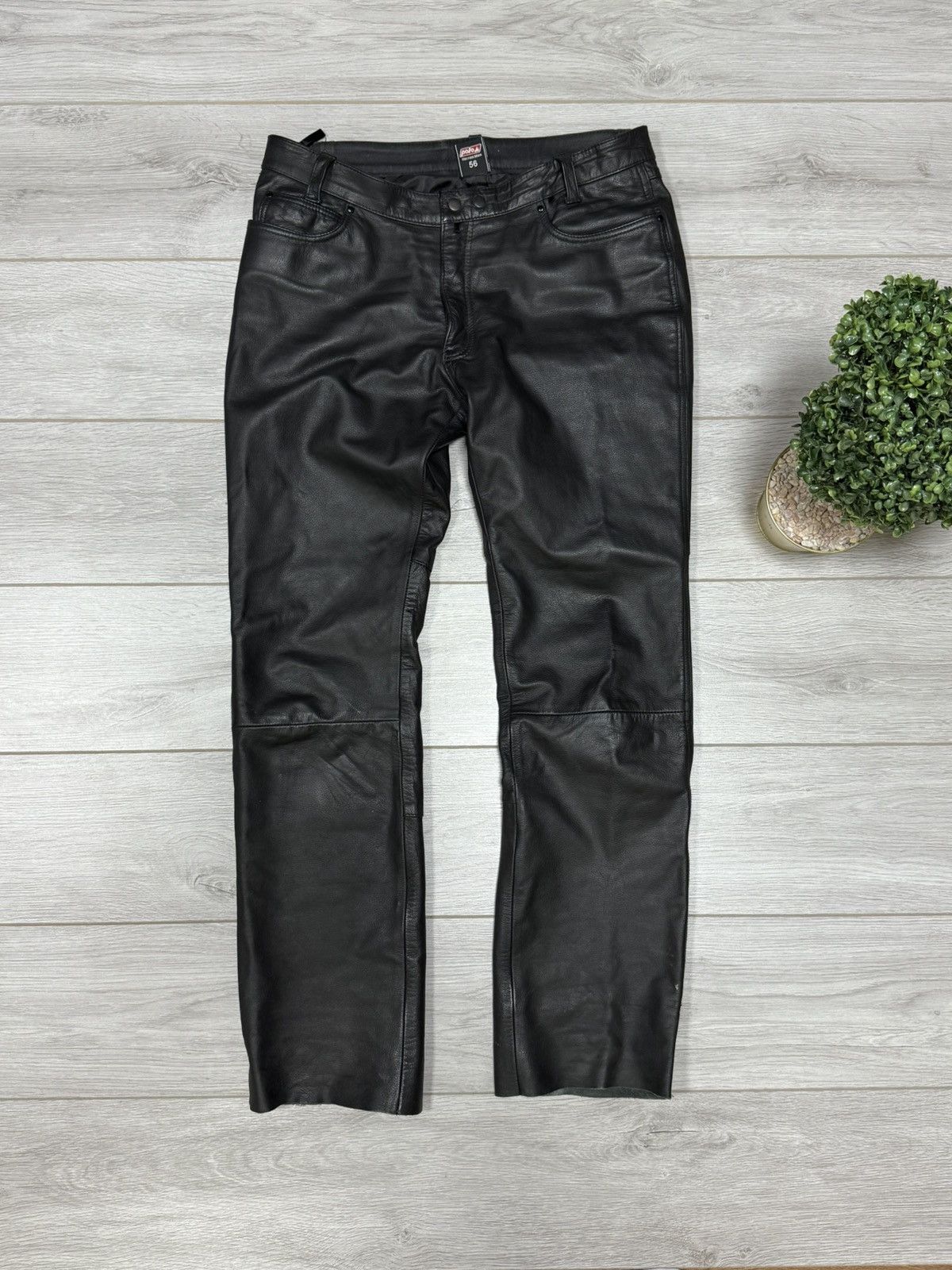 Vintage Polo racing vintage leather pants straight 36 size Size US 36 / EU 52 - 1 Thumbnail