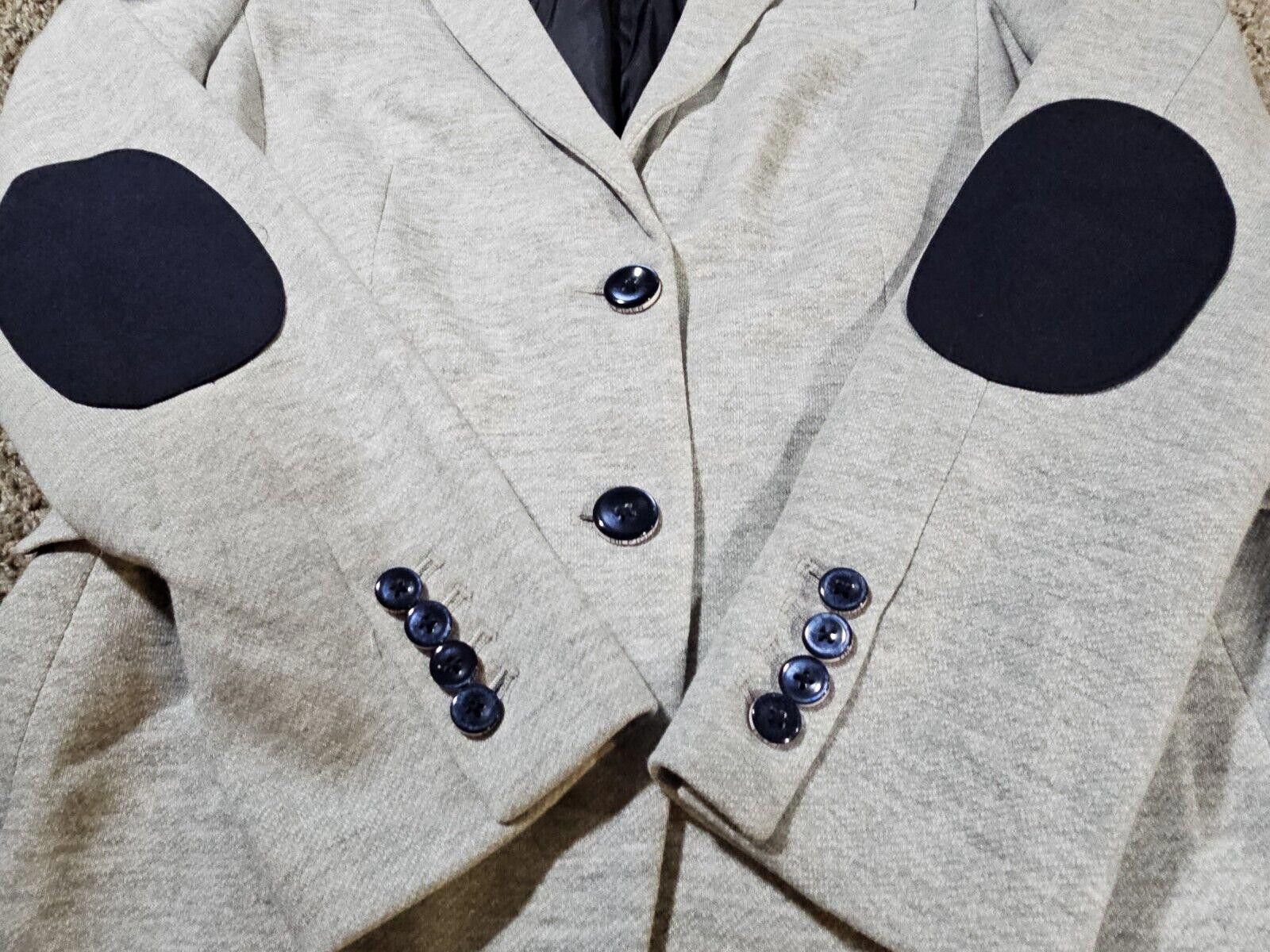 Tommy Hilfiger Tommy Hilfiger Gray 2 Button Blazer Blue Elbow Patches sz 8 Size M / US 6-8 / IT 42-44 - 4 Thumbnail