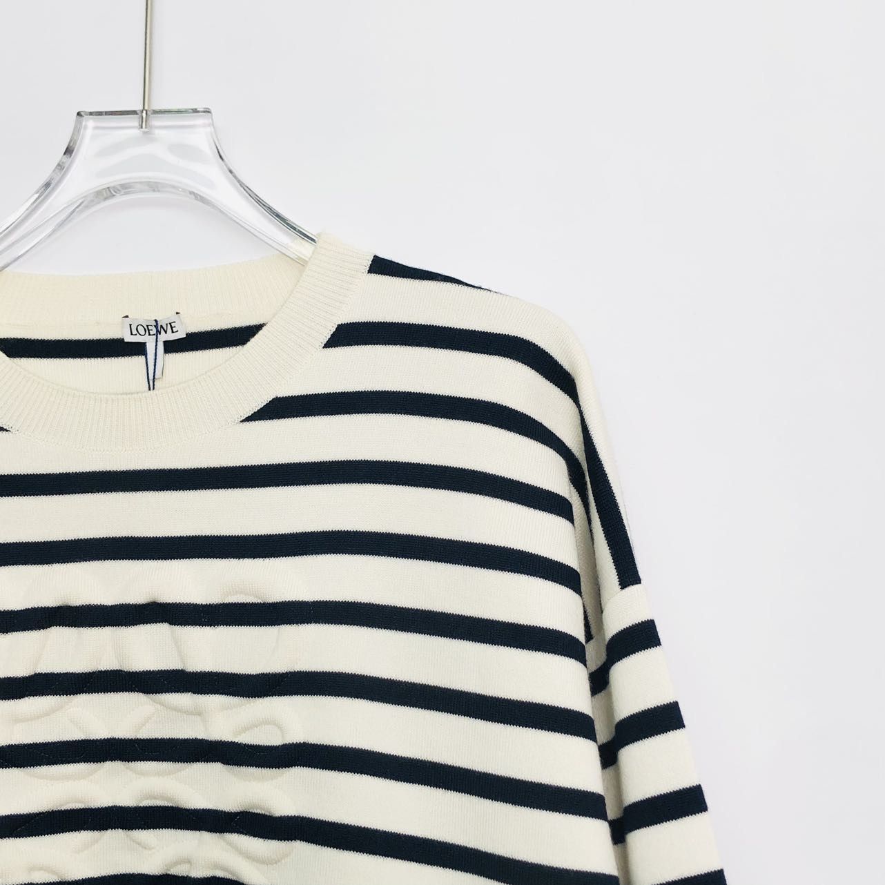 Loewe LOEWE Off-white Striped Loose Long Sleeve Sweater K26WX Size S / US 4 / IT 40 - 3 Thumbnail