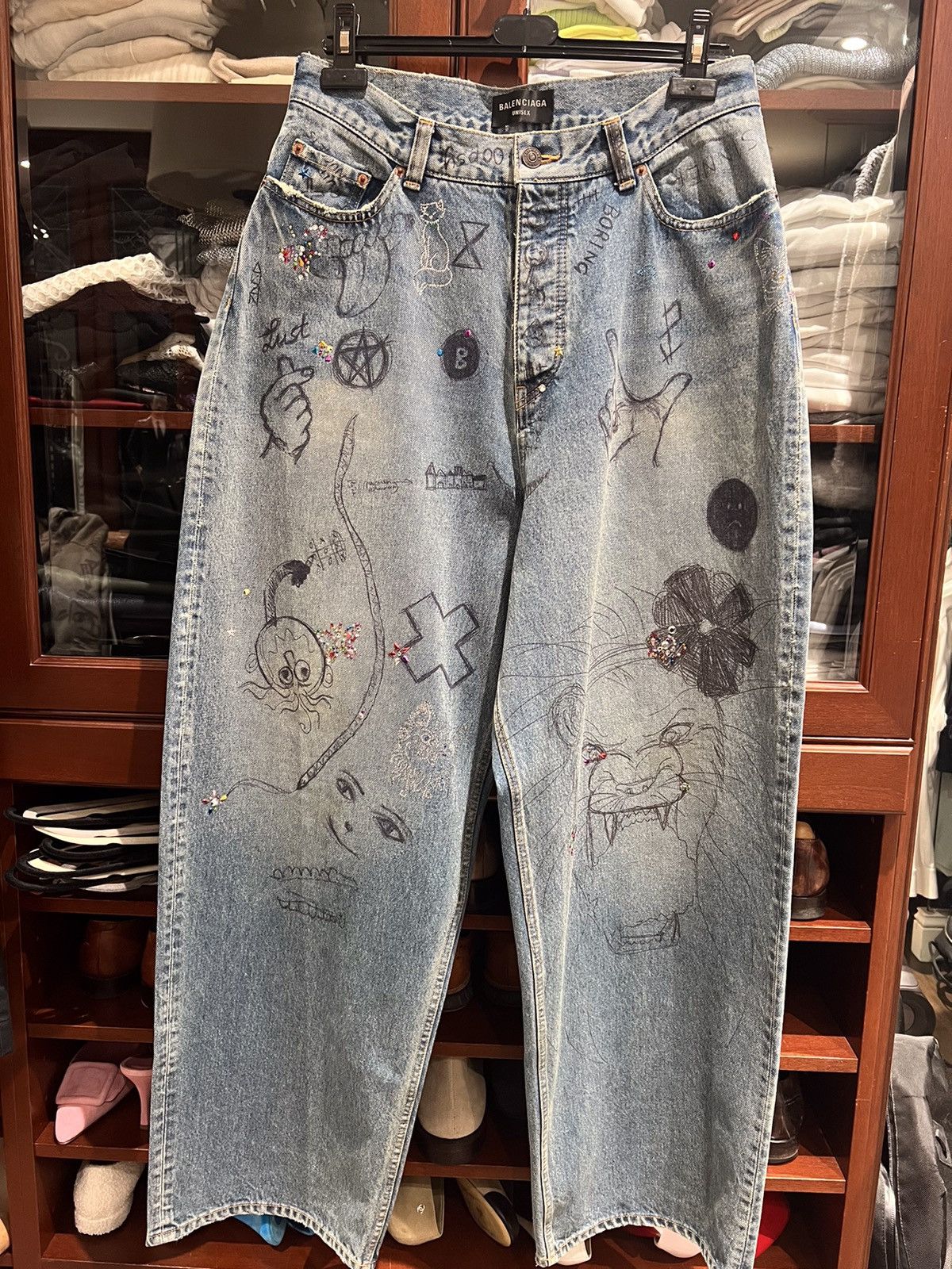 Balenciaga sparkle jeans best sale