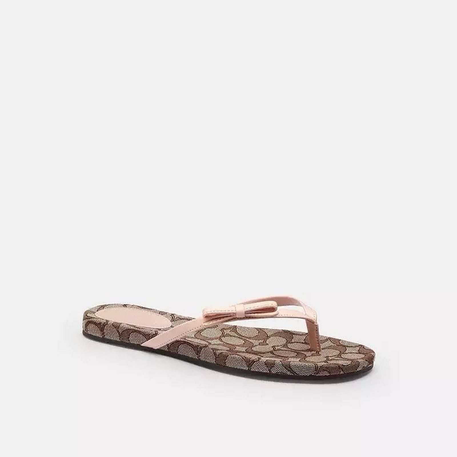Coach NWT Coach Woman Bow Flip Flop Oak/Candy Pink CEE17 us 6 Size US 6 / IT 36 - 6 Thumbnail