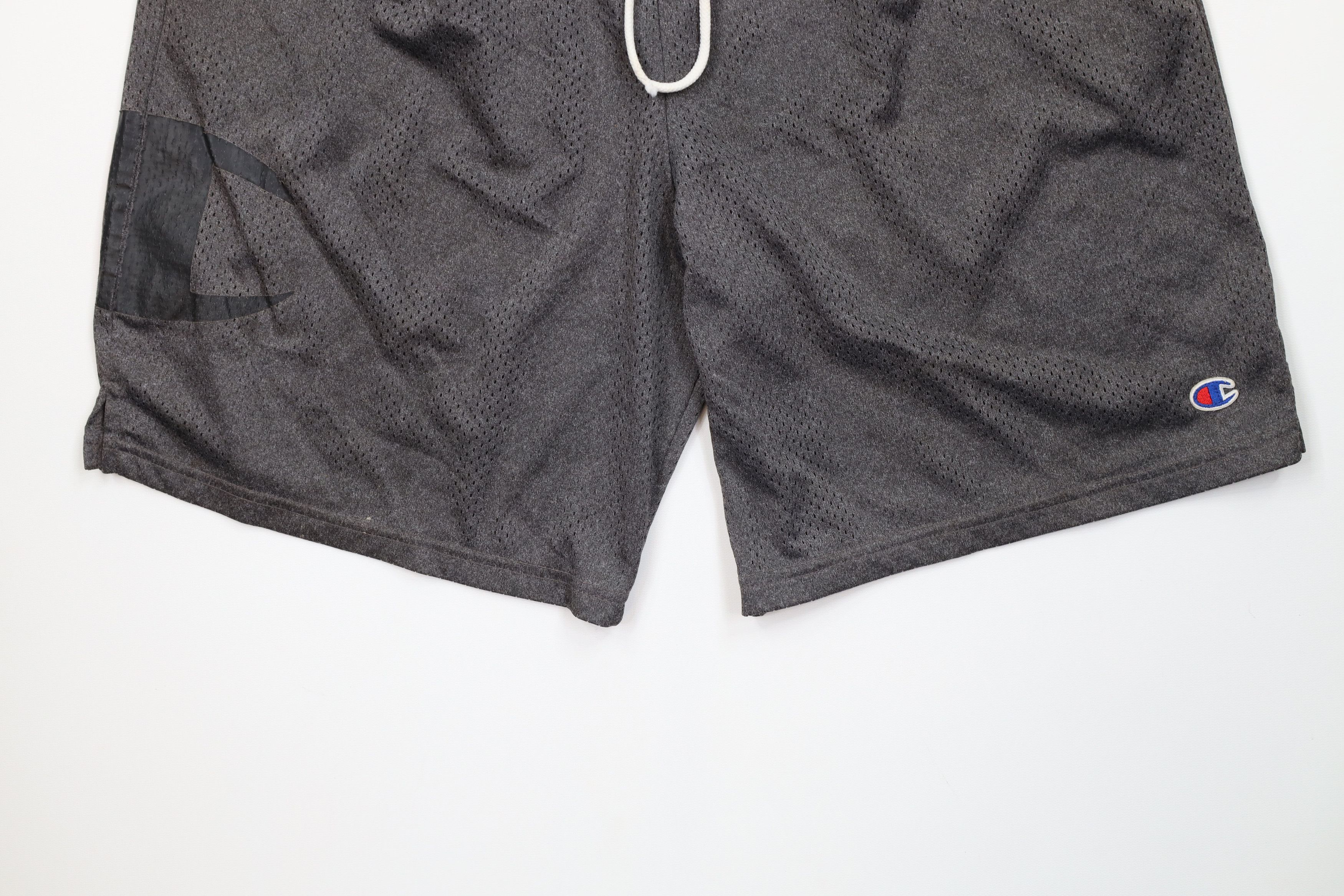 Champion Vintage Champion Big Logo Mesh Basketball Shorts Gray Size US 34 / EU 50 - 4 Thumbnail