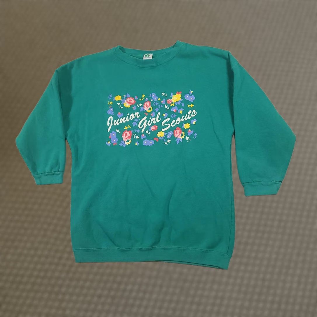 Vintage VINTAGE Girl Scouts Sweatshirt Womens Medium Green Junior Made USA 90s Size M / US 6-8 / IT 42-44 - 1 Thumbnail
