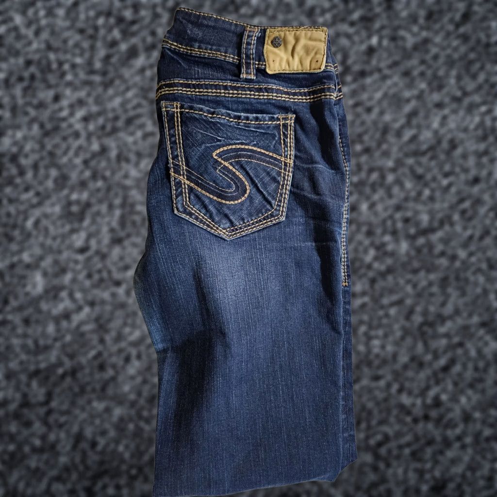 Silver Jeans Co. Silver Jeans Co. Suki Mid Straight Jeans Women 31x32 Blue Denim Stretch 5-Pocket Distressed Cowboy Southwestern Logo Vintage? No Size 24" / US 00 / IT 34 - 1 Thumbnail