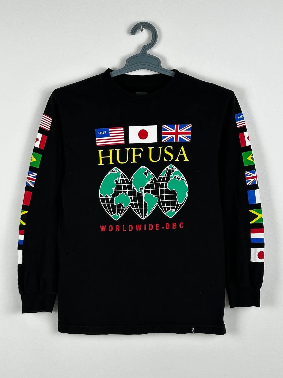Huf Huf Country Flags Black Long Sleeve Skate T Shirt Size US S / EU 44-46 / 1 - 1 Thumbnail