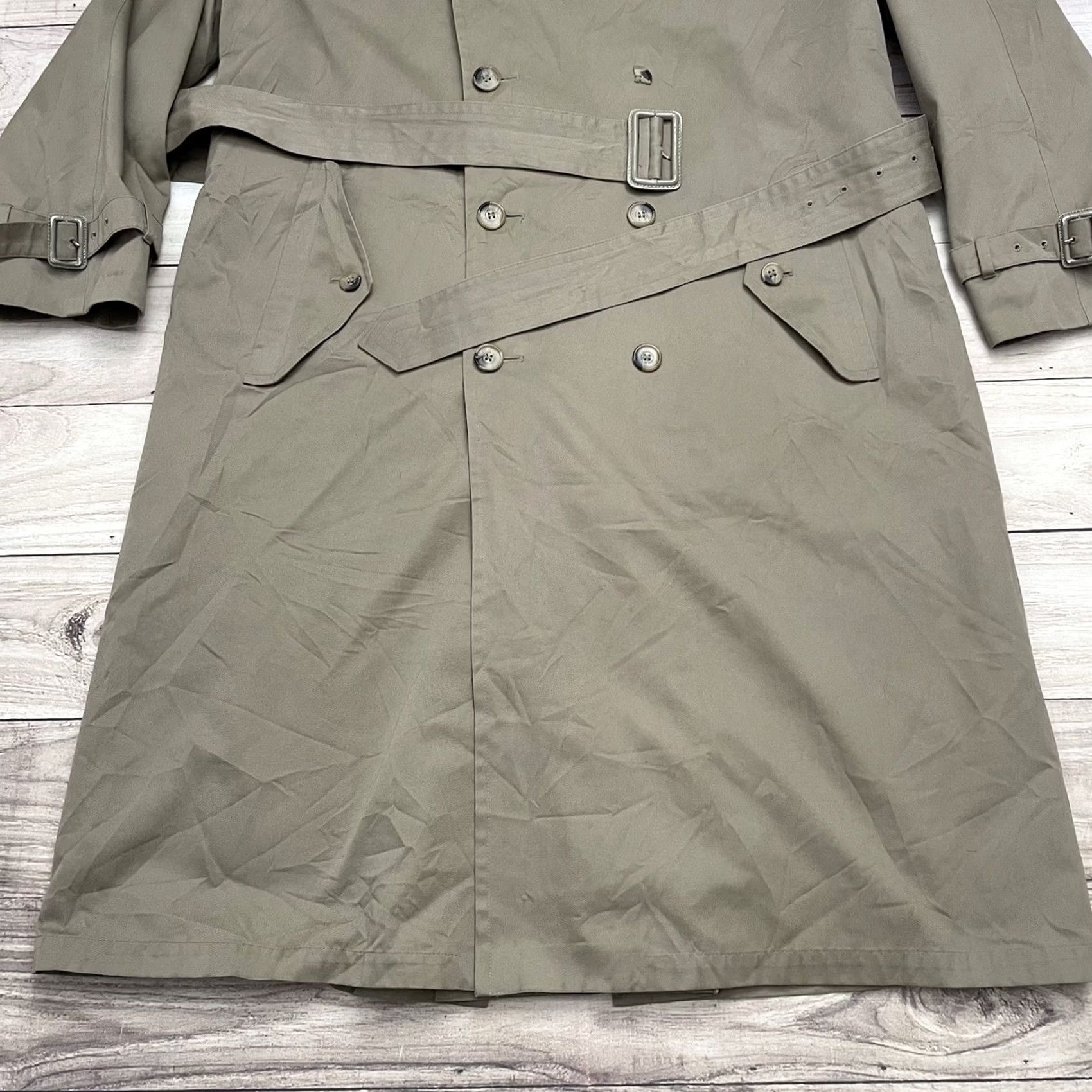 Vintage VINTAGE London Club Coat Trench Long Beige Men 44 Lined Nylon Canvas Button Zip? No Zip Size US S / EU 44-46 / 1 - 6 Thumbnail