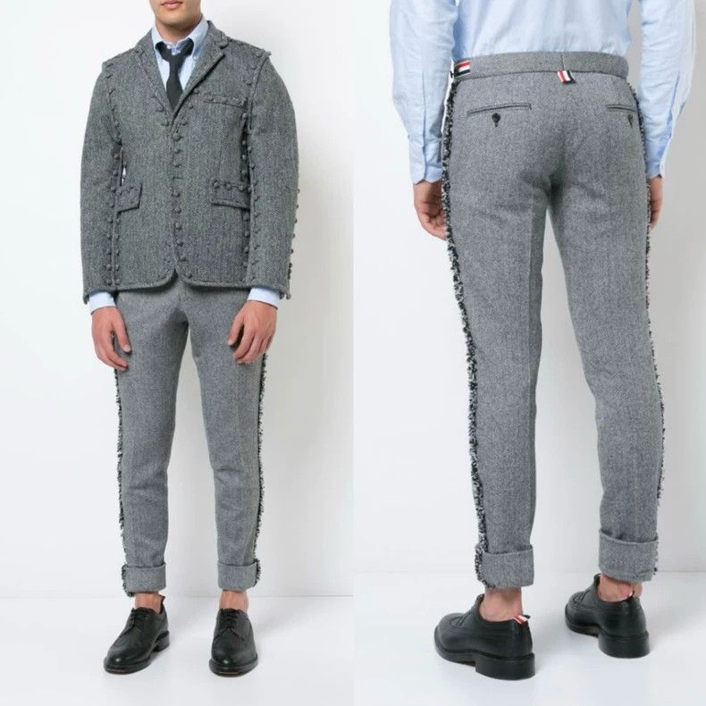 Thom Browne Thom Browne size2 Side hemmed woolen trousers Size US 40 / EU 56 - 2 Thumbnail